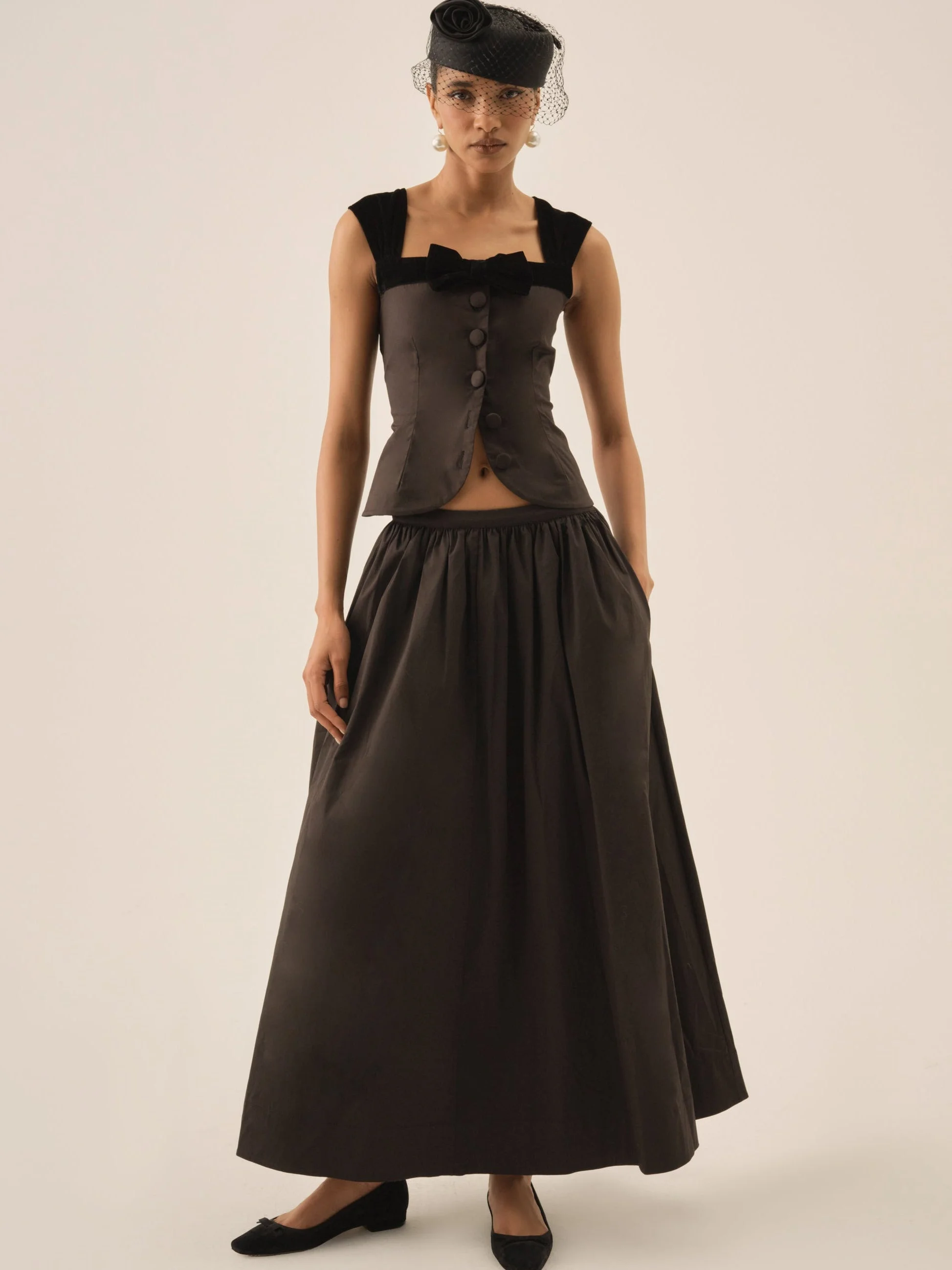 Train Station Poplin Maxi Skirt - 1