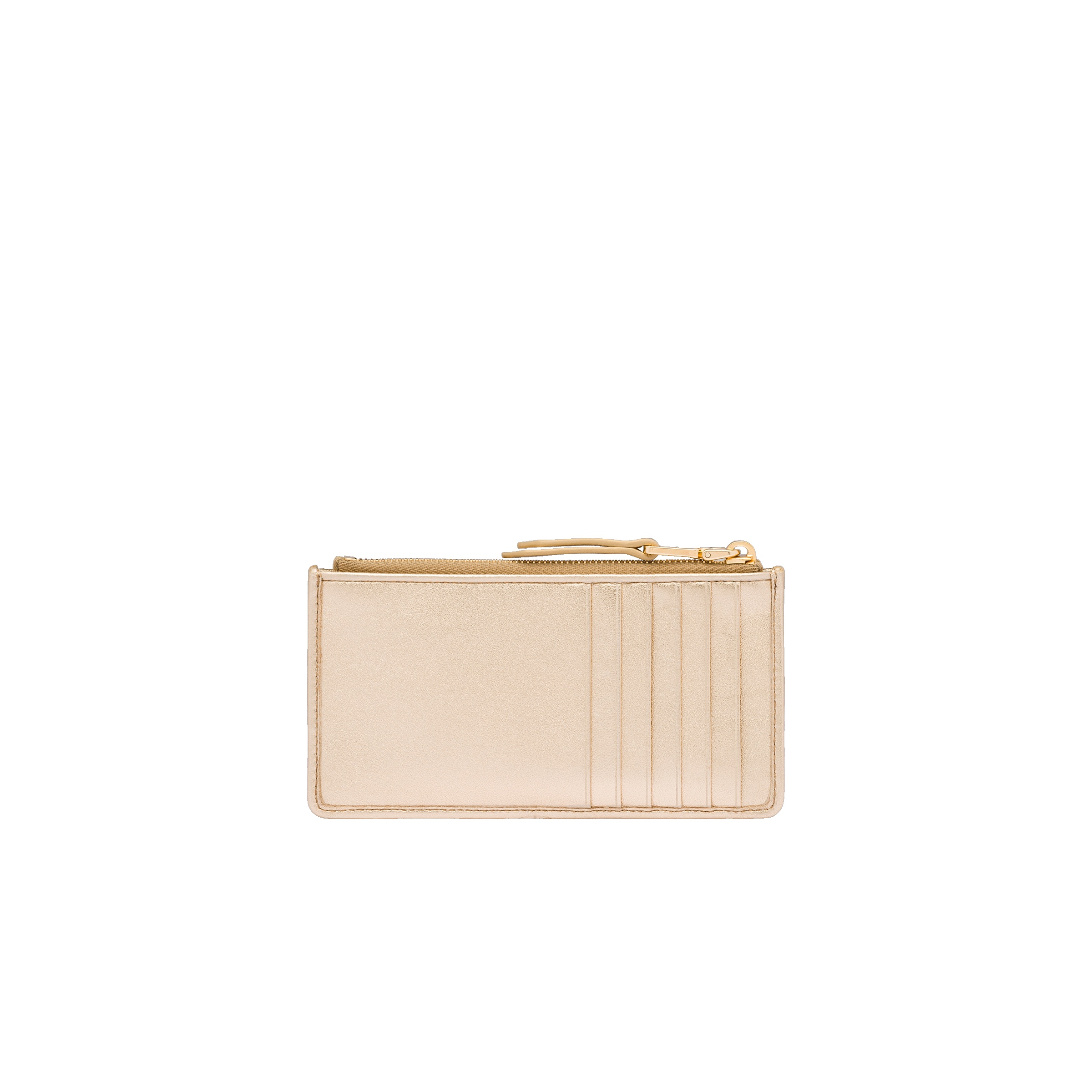Matelassé nappa leather zipper wallet - 4