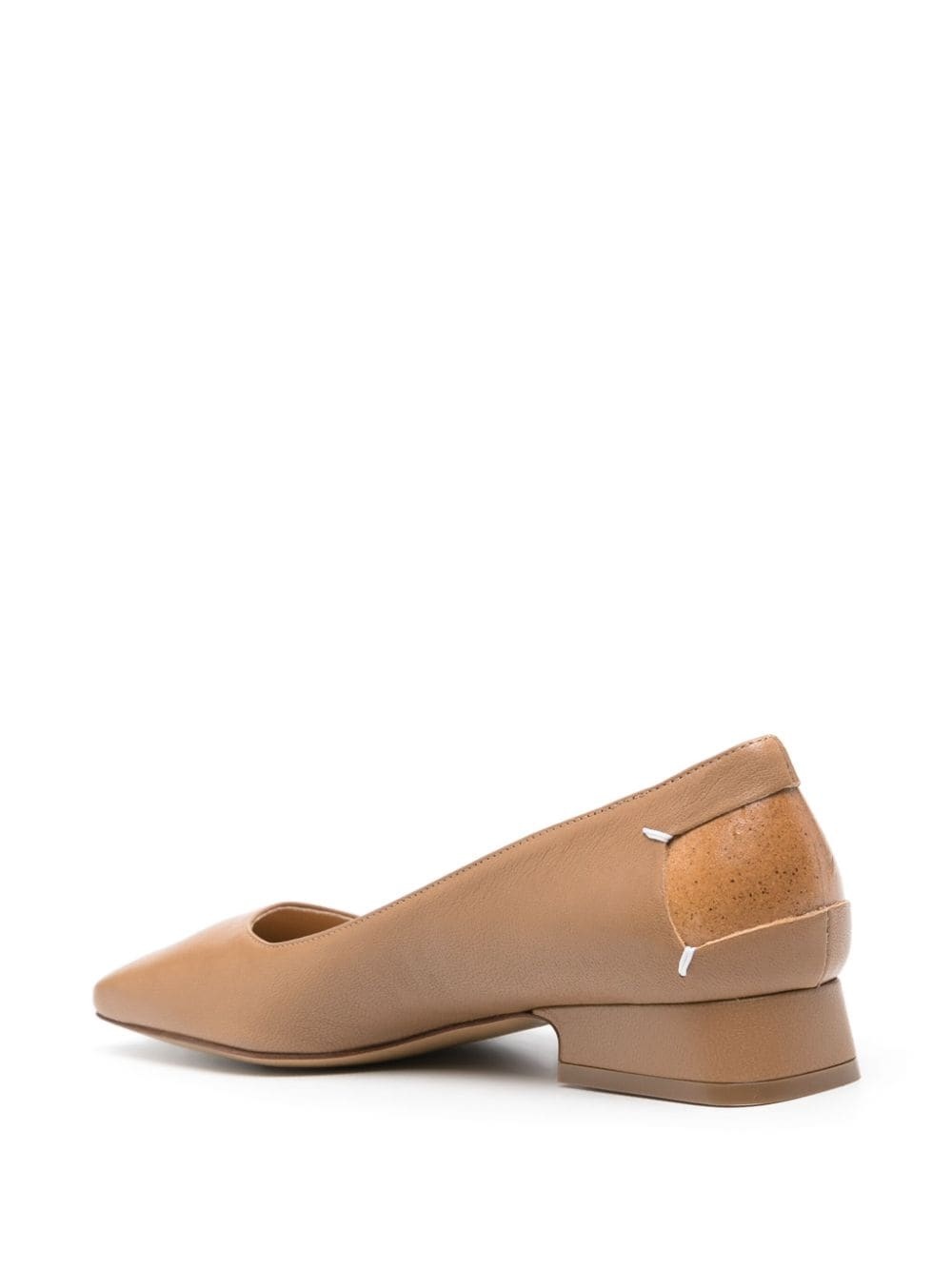 four-stitch leather ballerina shoes - 3