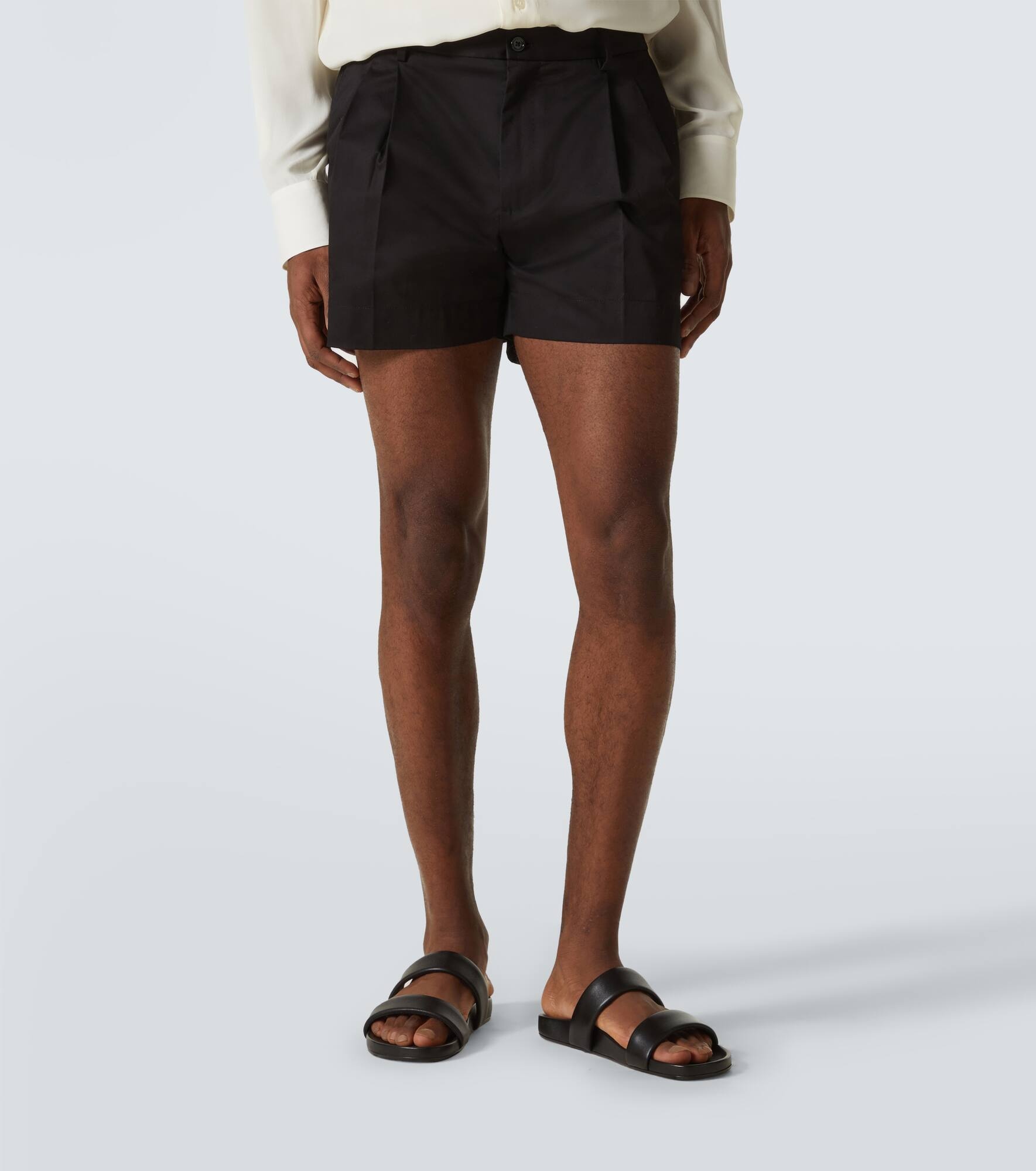 Cotton-blend gabardine shorts - 3