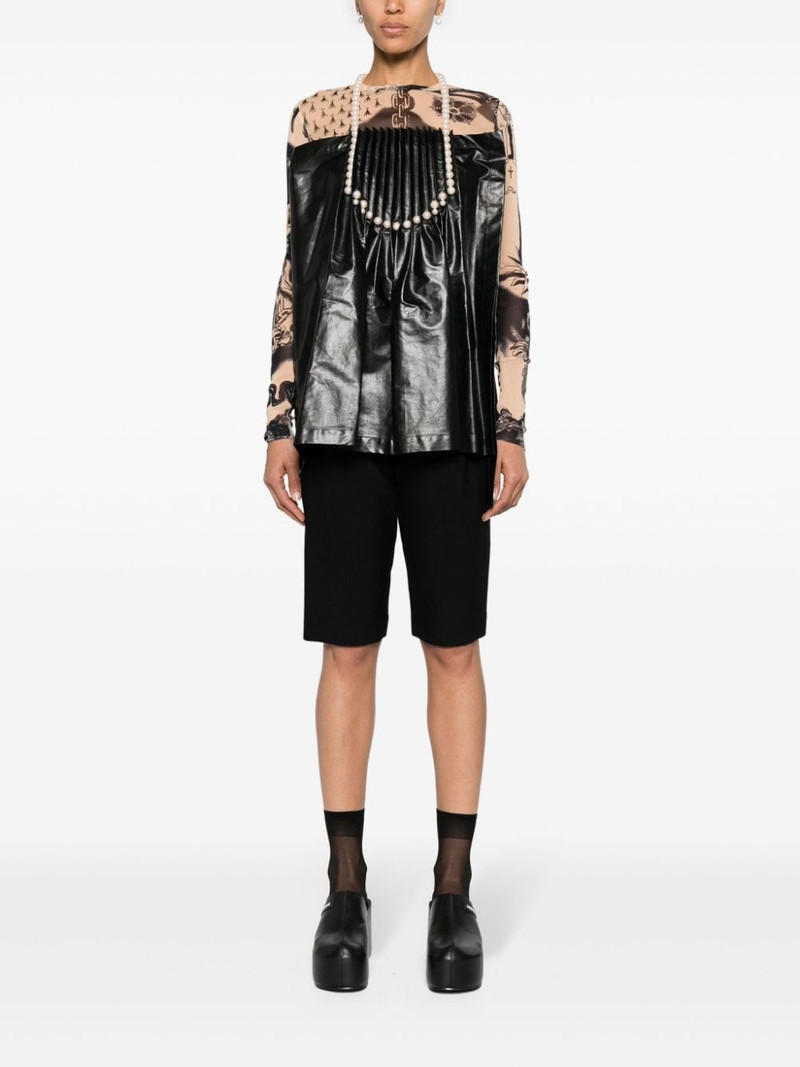 Junya Watanabe pearl-detail pleated blouse outlook