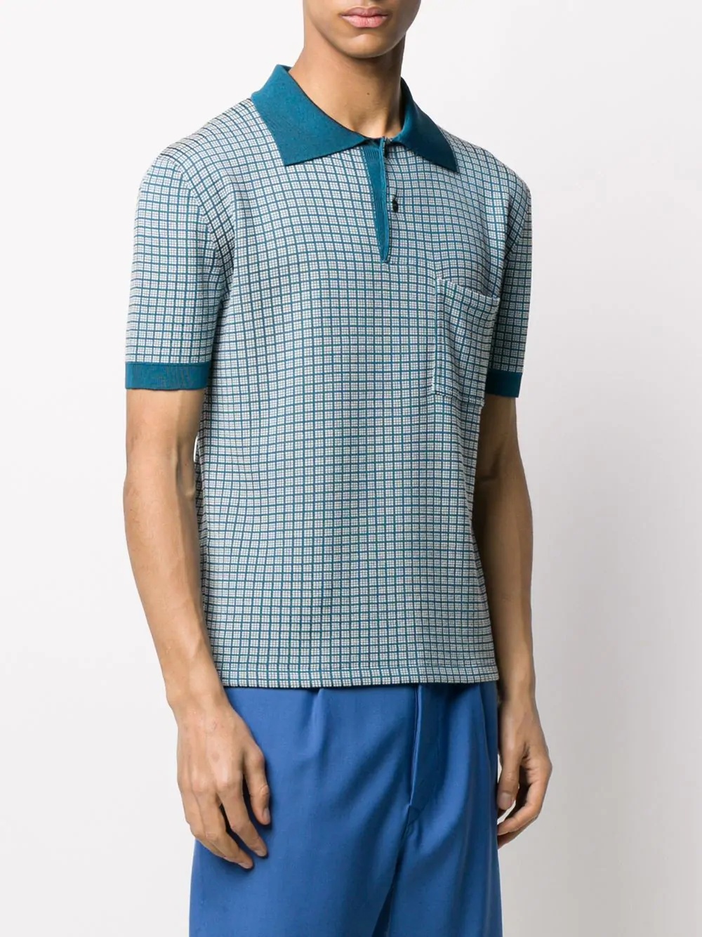 checkered squares polo shirt - 3