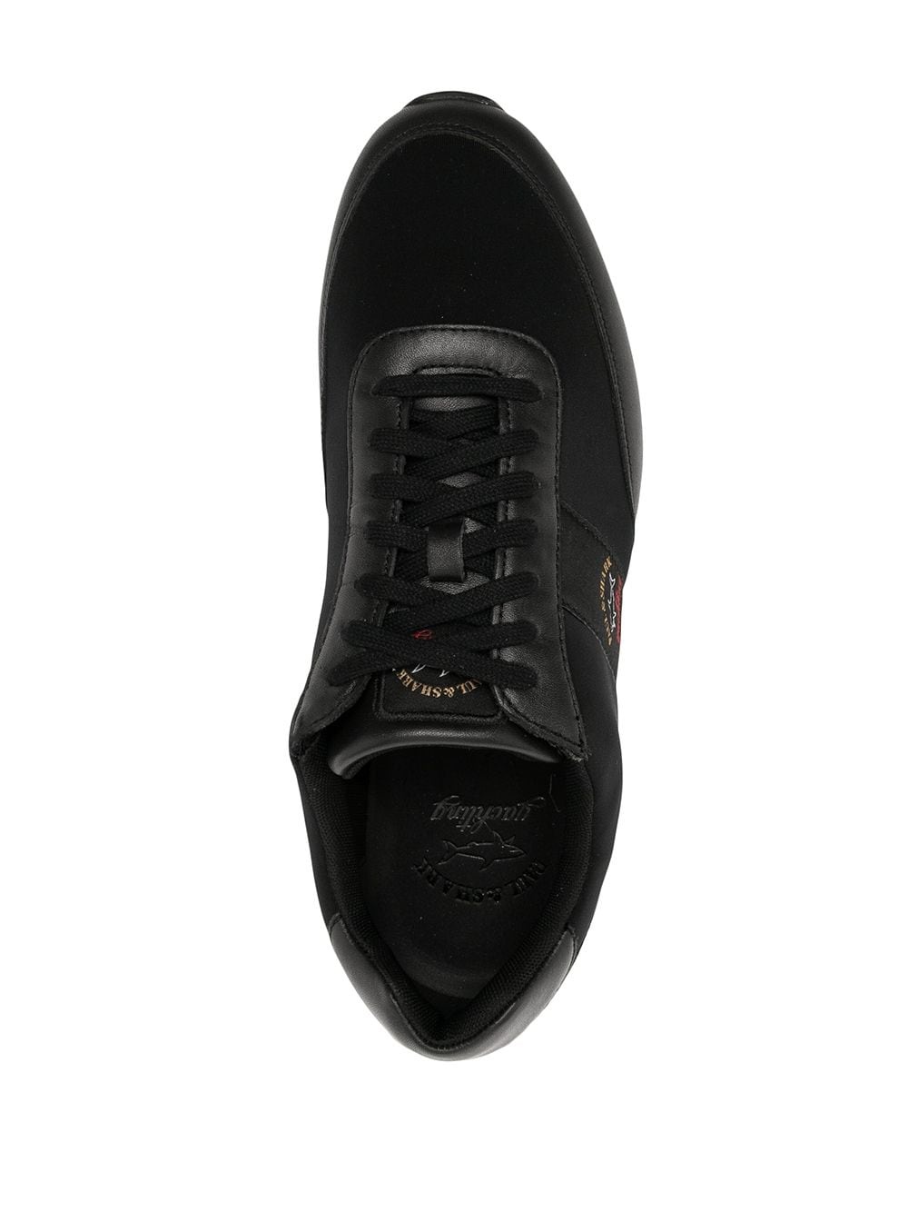 leather logo sneakers - 4