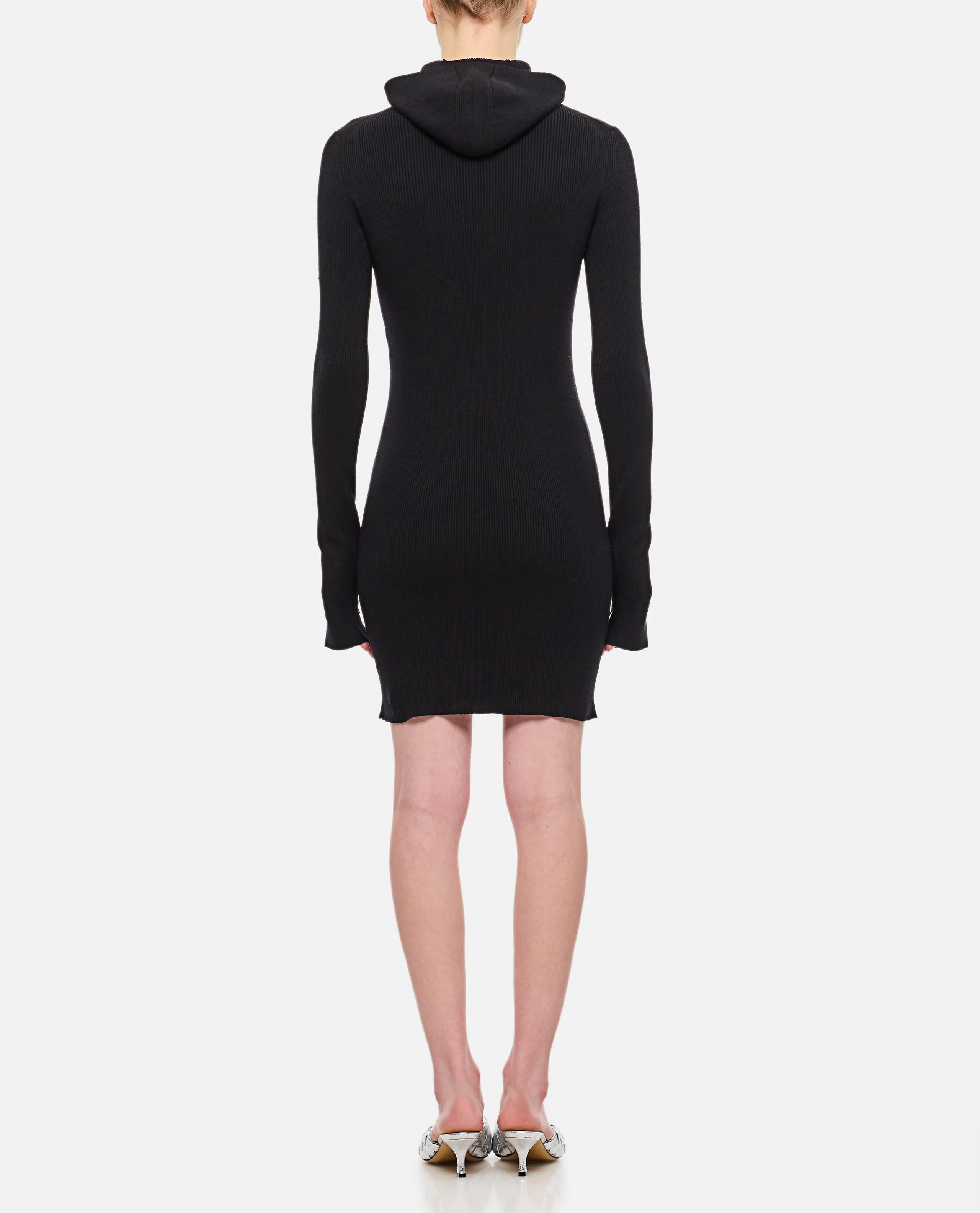 WOOL SILK RIBS MINI DRESS - 3