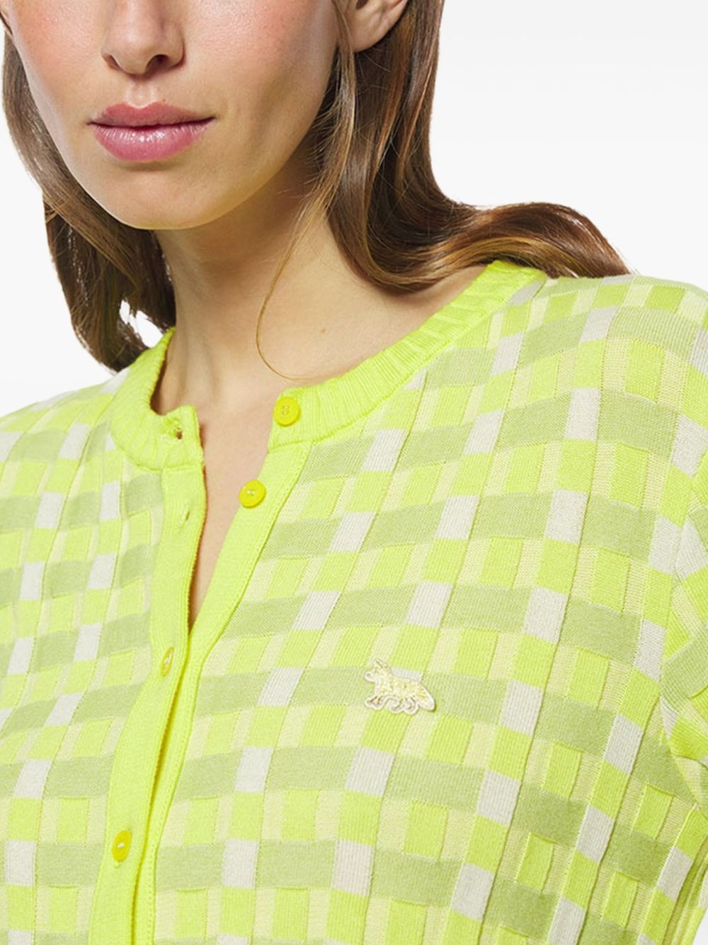 checkered cardigan - 5