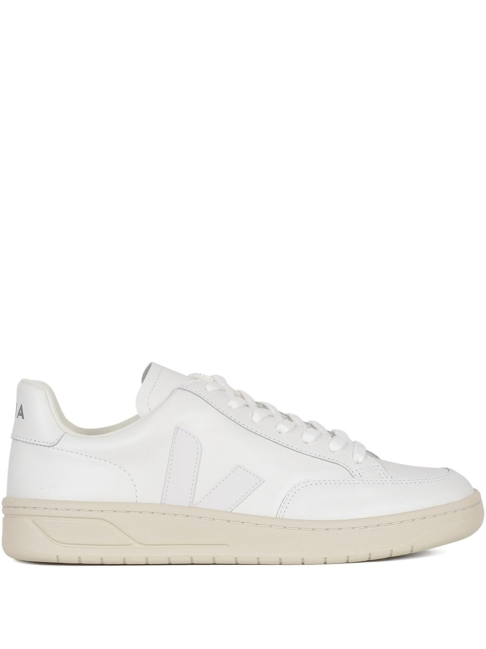 leather logo sneakers - 1