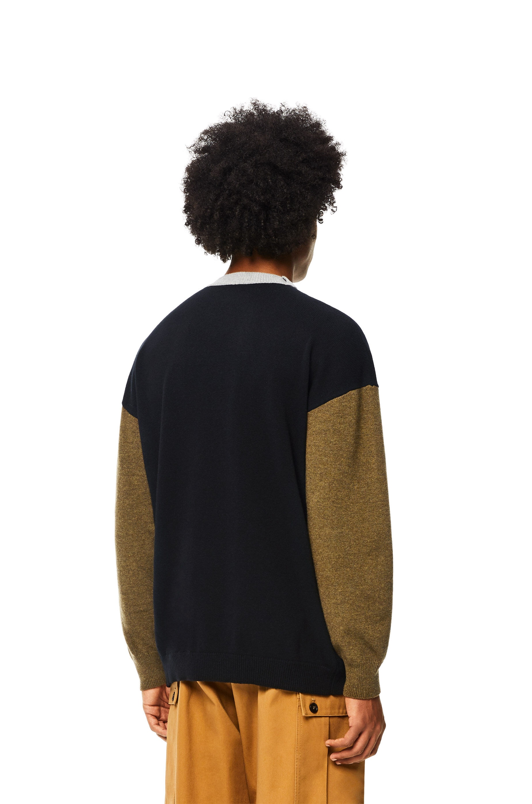 Crewneck colour block sweater in wool - 4