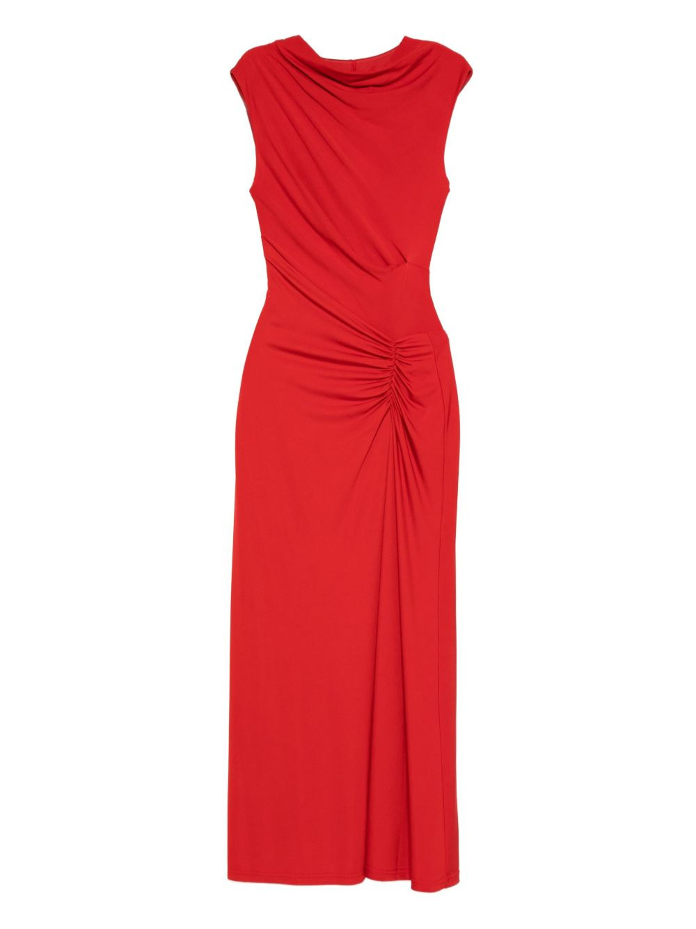 cowl-neck draped midi dress - 1
