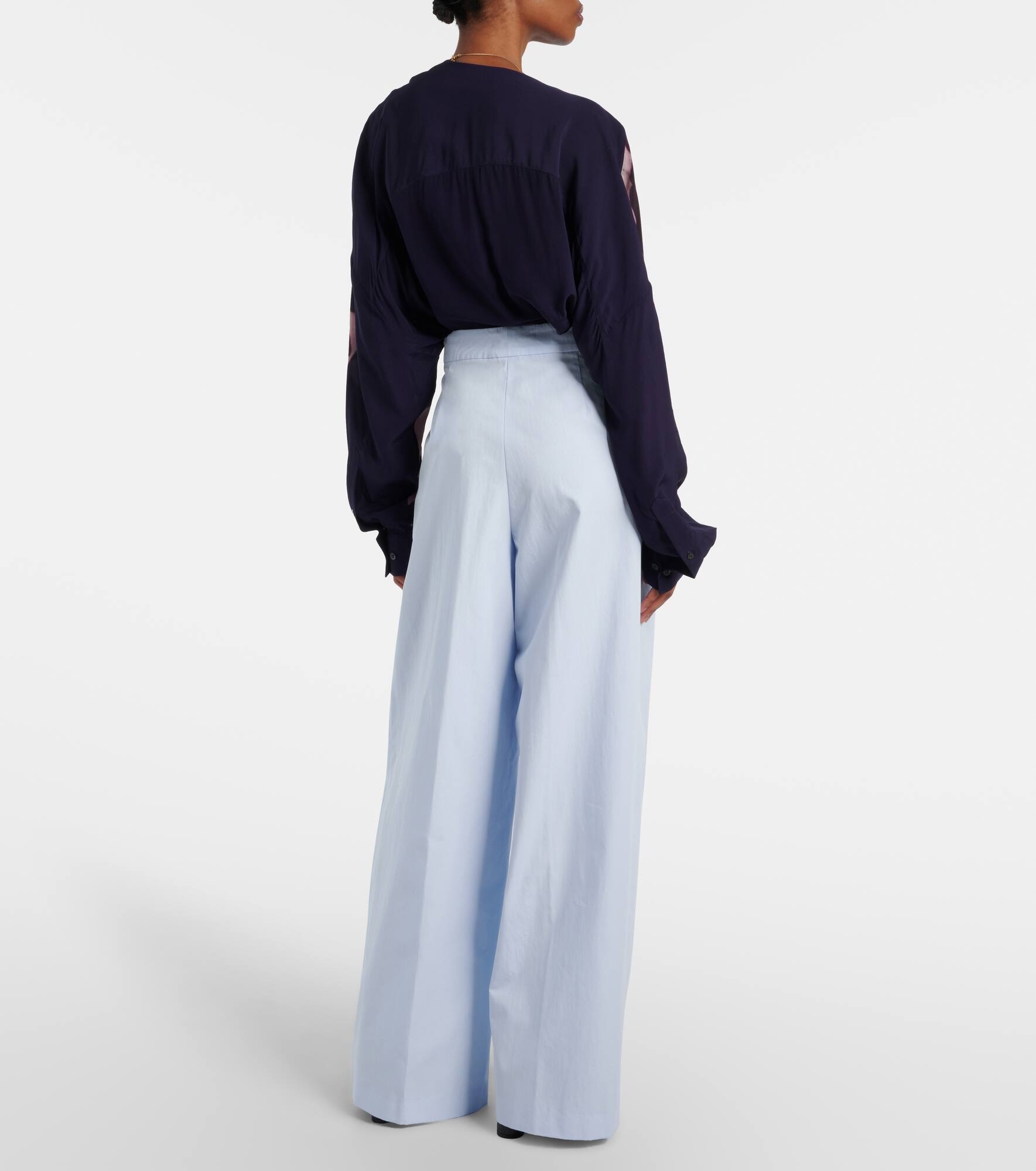 Cotton wide-leg pants - 3