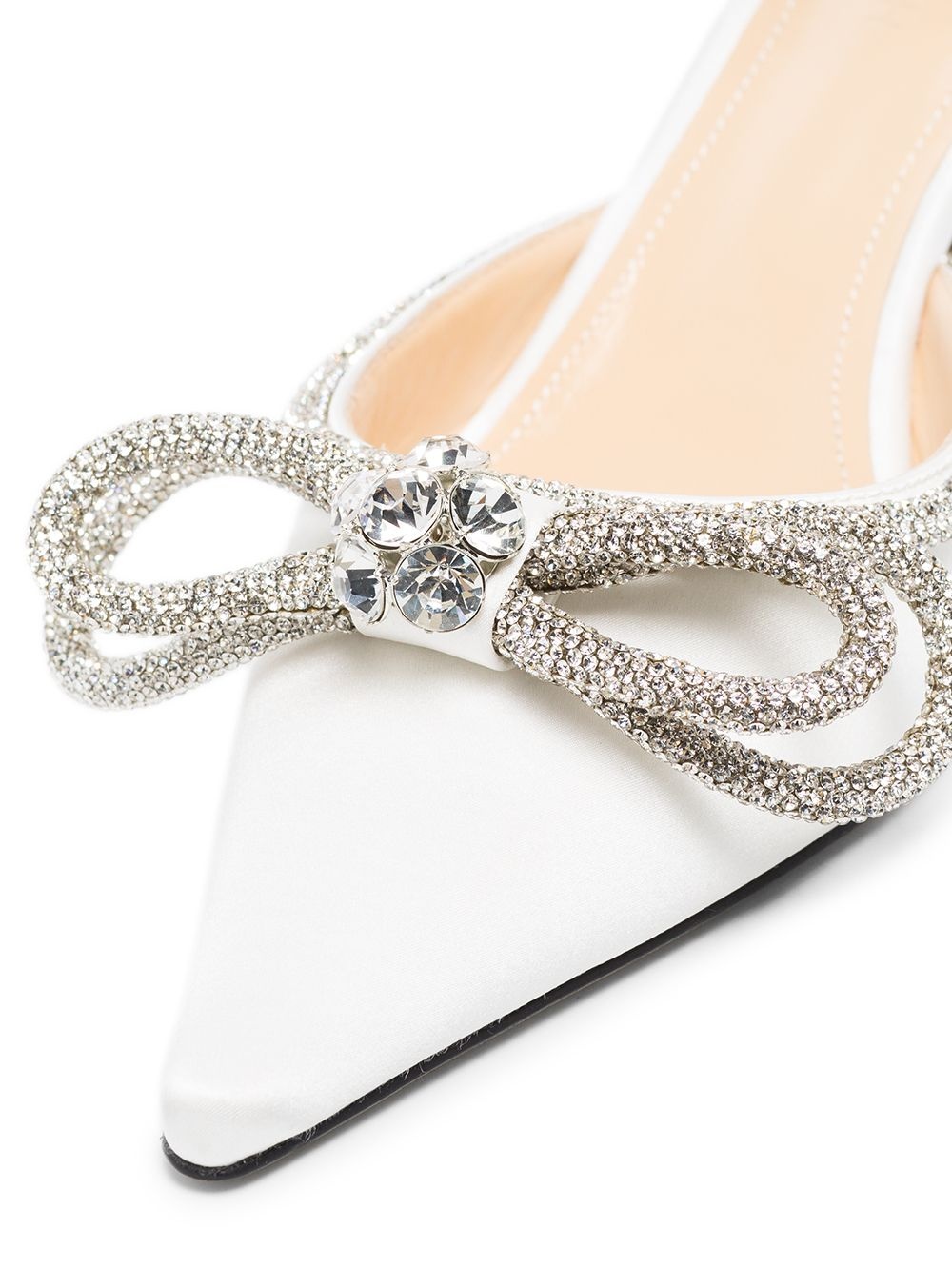 Double Bow 65mm leather pumps - 4