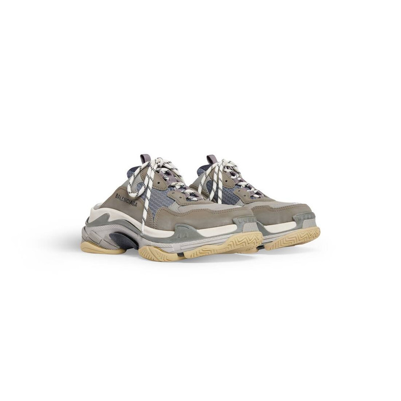 BALENCIAGA Men's Triple S Mule in Grey outlook