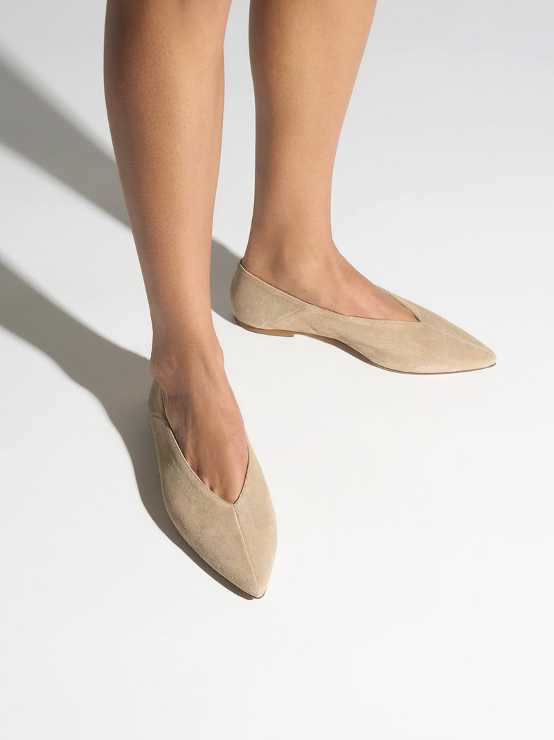 Aeyde Moa Suede Pointed-Toe Flats outlook