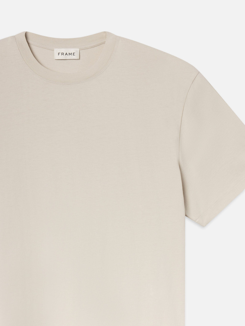 FRAME FRAME Logo Tee in Stone Beige outlook