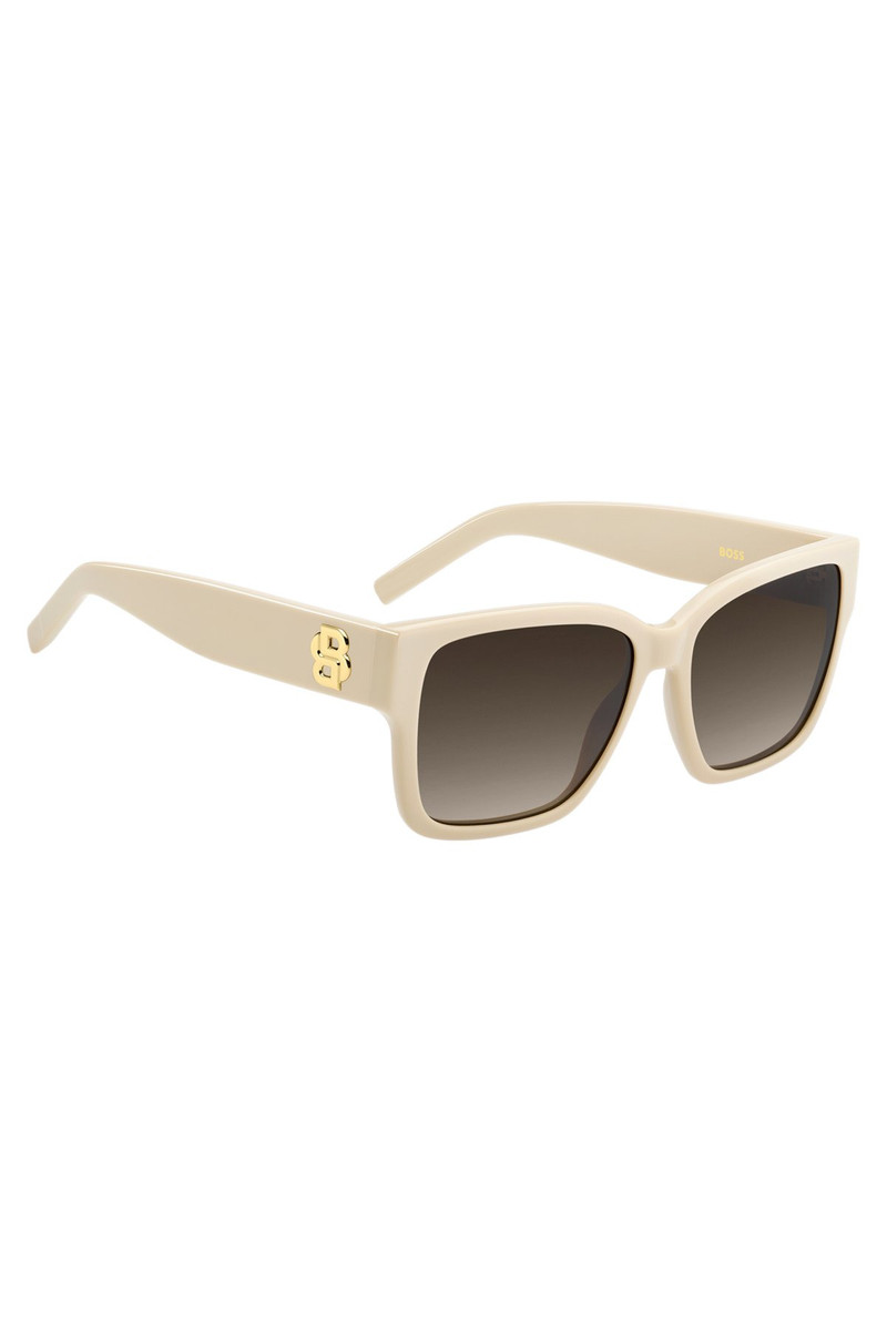 BEIGE-ACETATE SUNGLASSES WITH DOUBLE B MONOGRAM 4