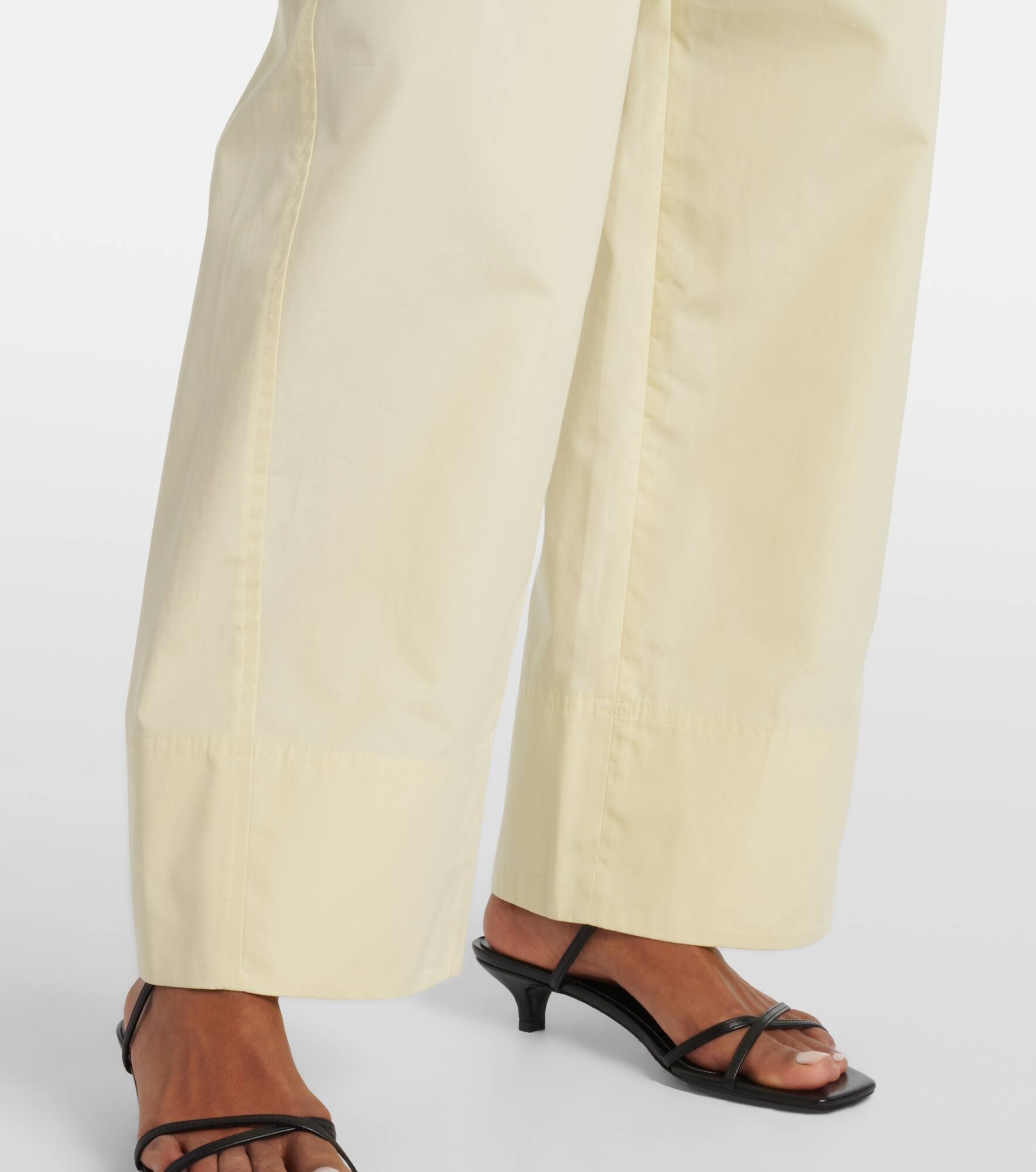 Cotton poplin wide-leg pants - 6