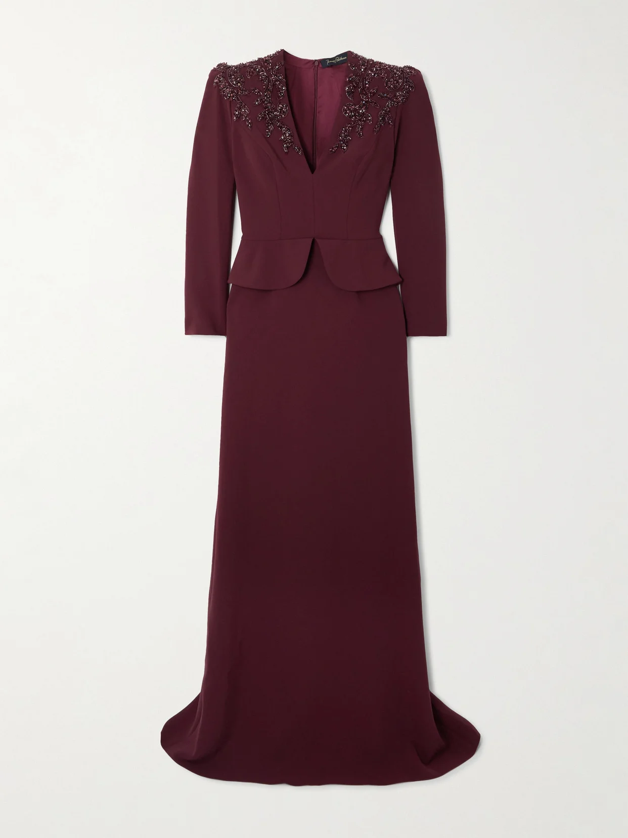 Night Flowering Embellished Stretch-crepe Gown - 1