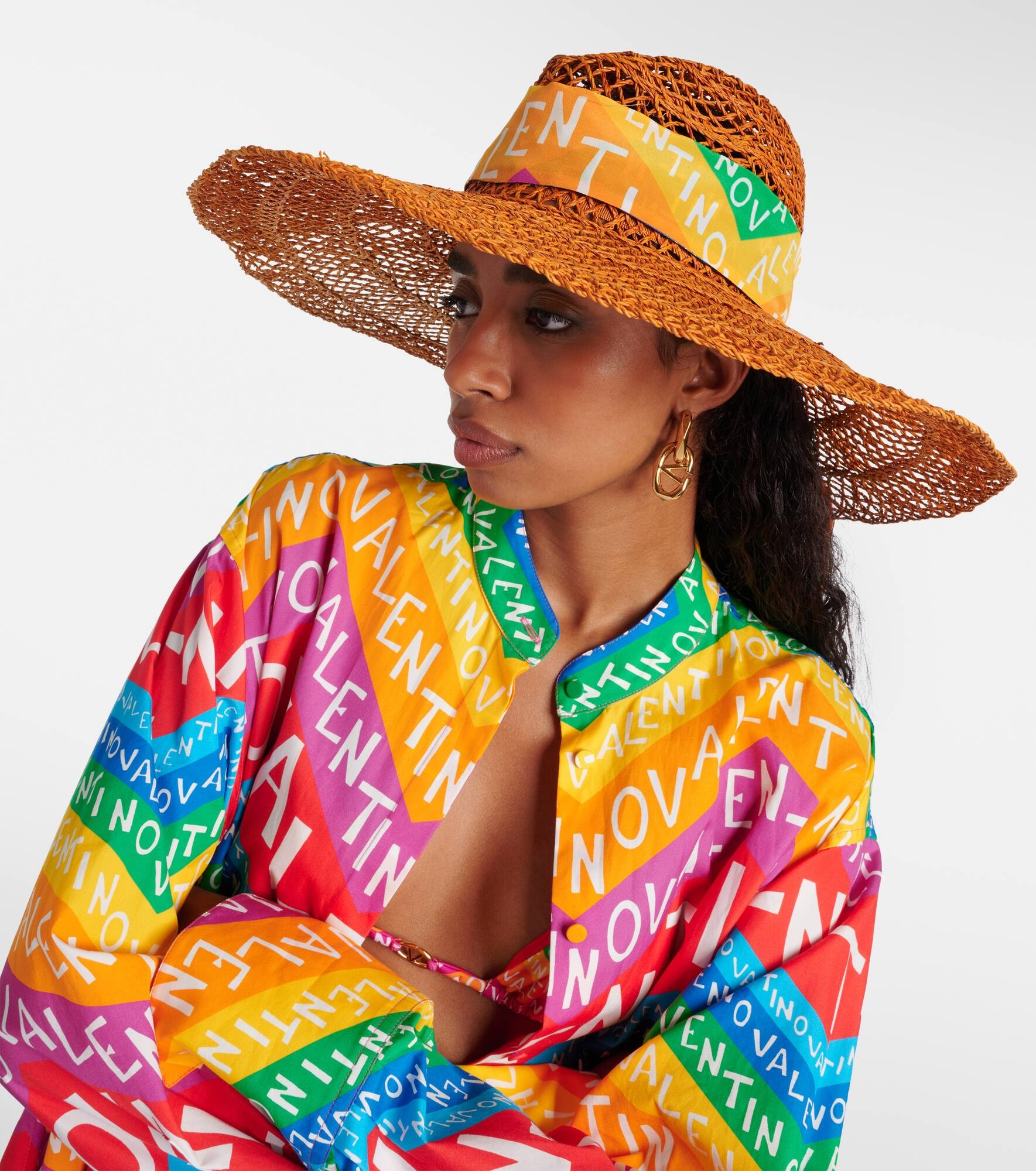 VLogo chevron straw sunhat - 2