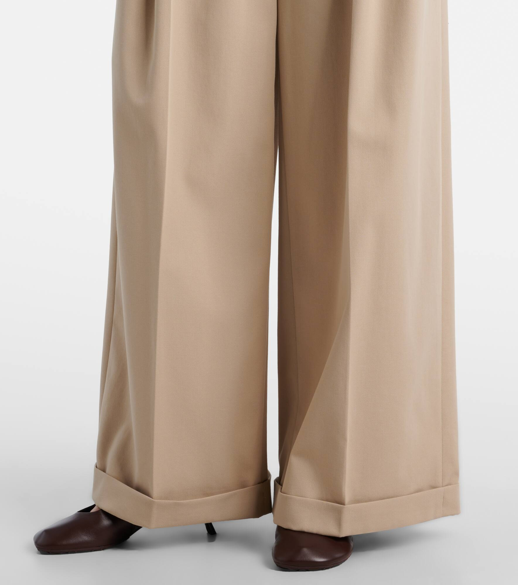 High-rise cotton wide-leg pants - 5