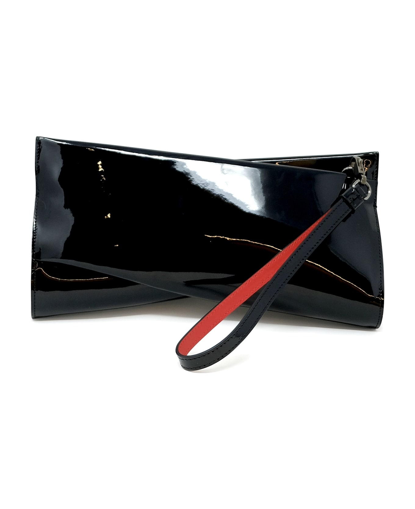 Christian Louboutin Black Patent Leather Loubitwist Clutch Bag - 1