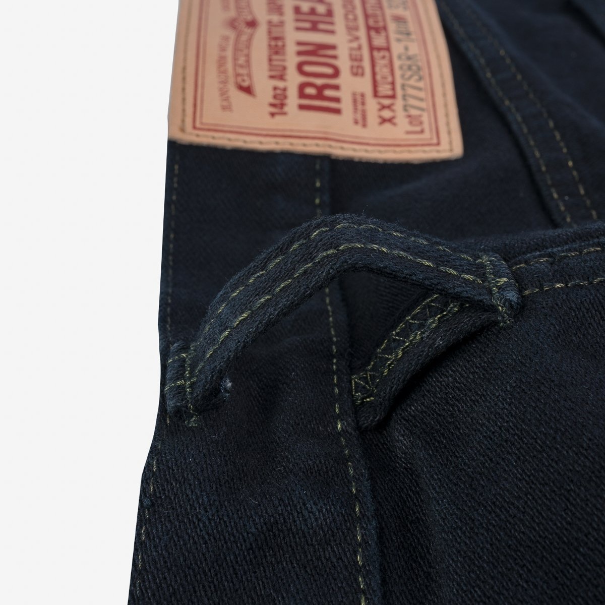 IH-777SBR-14od 14oz Broken Twill Selvedge Denim Slim Tapered Cut Jeans - Indigo Overdyed Black - 10