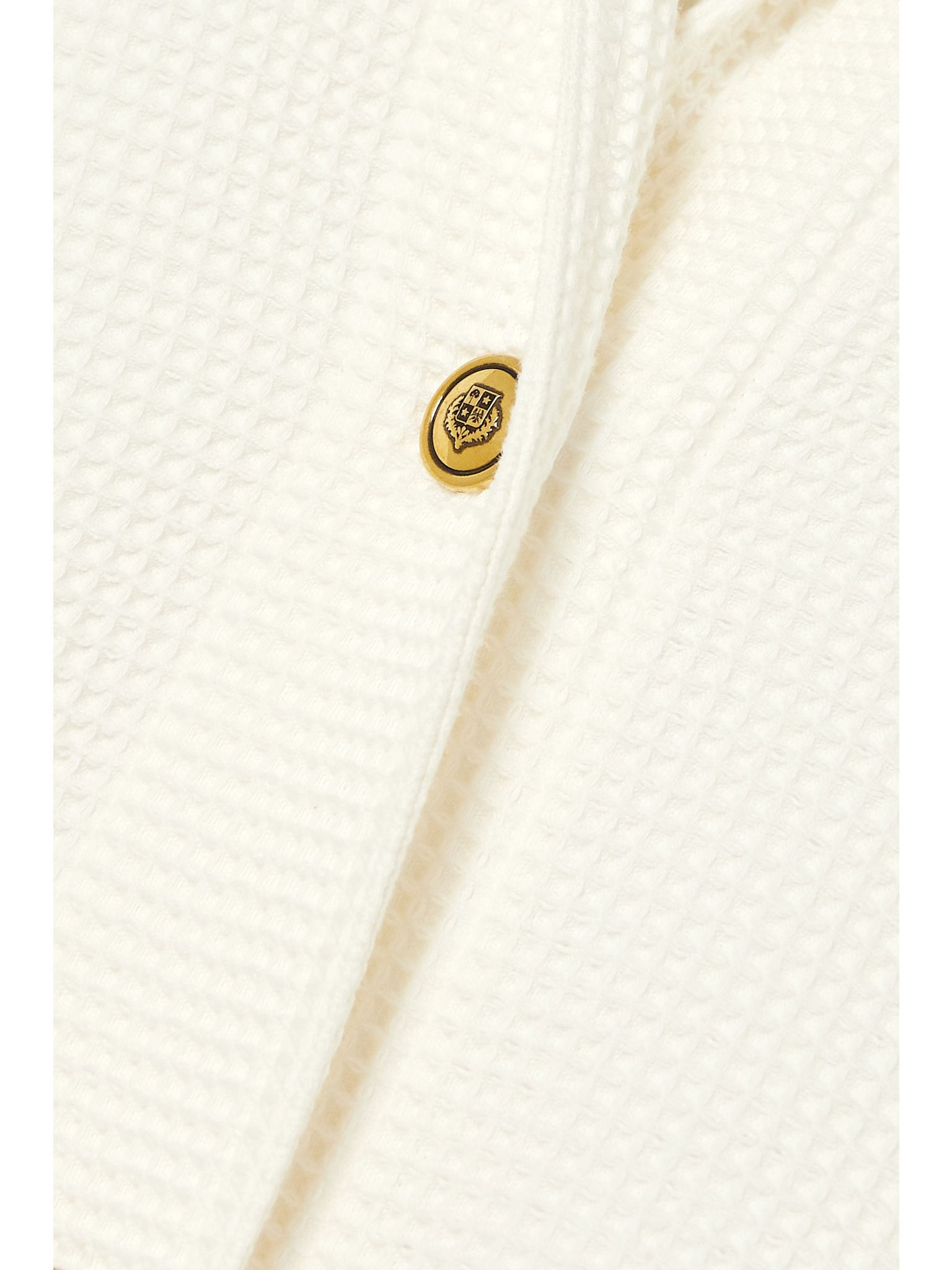 Shana waffle-knit cotton cardigan White - 5