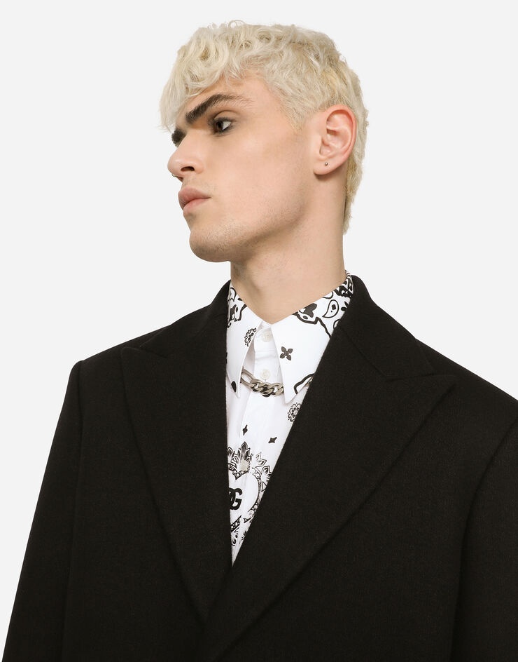 Single-breasted wool jersey coat - 5