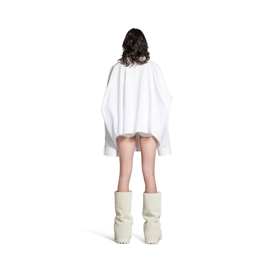 Women's Balenciaga Asymmetric Shirt Large Fit in White - 4