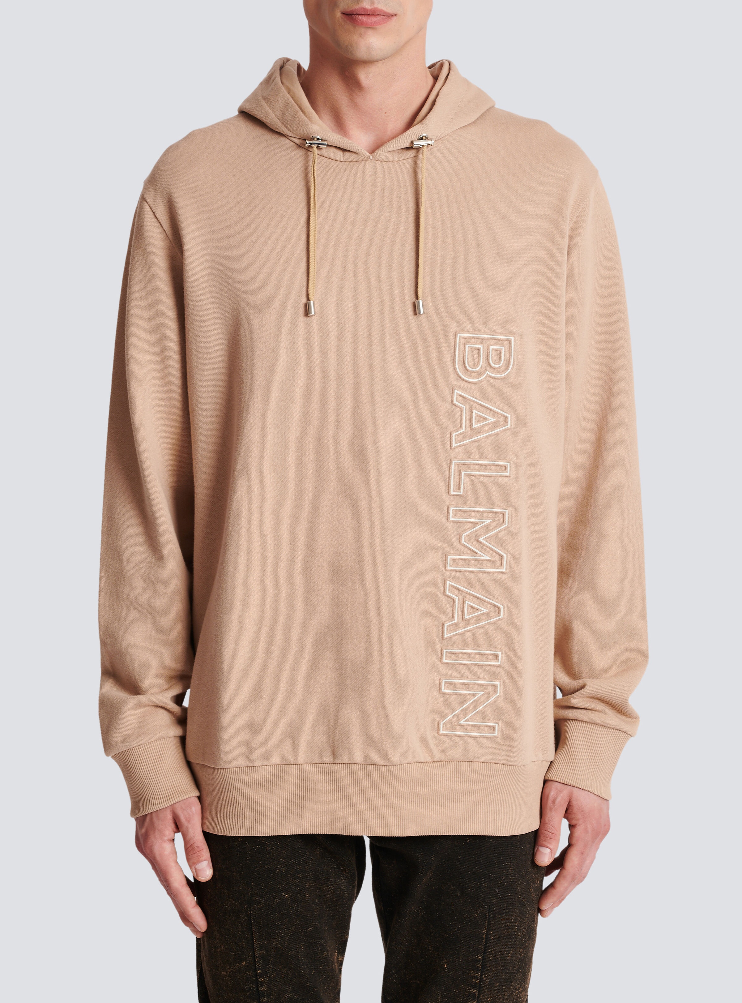Embossed Balmain logo hoodie - 5