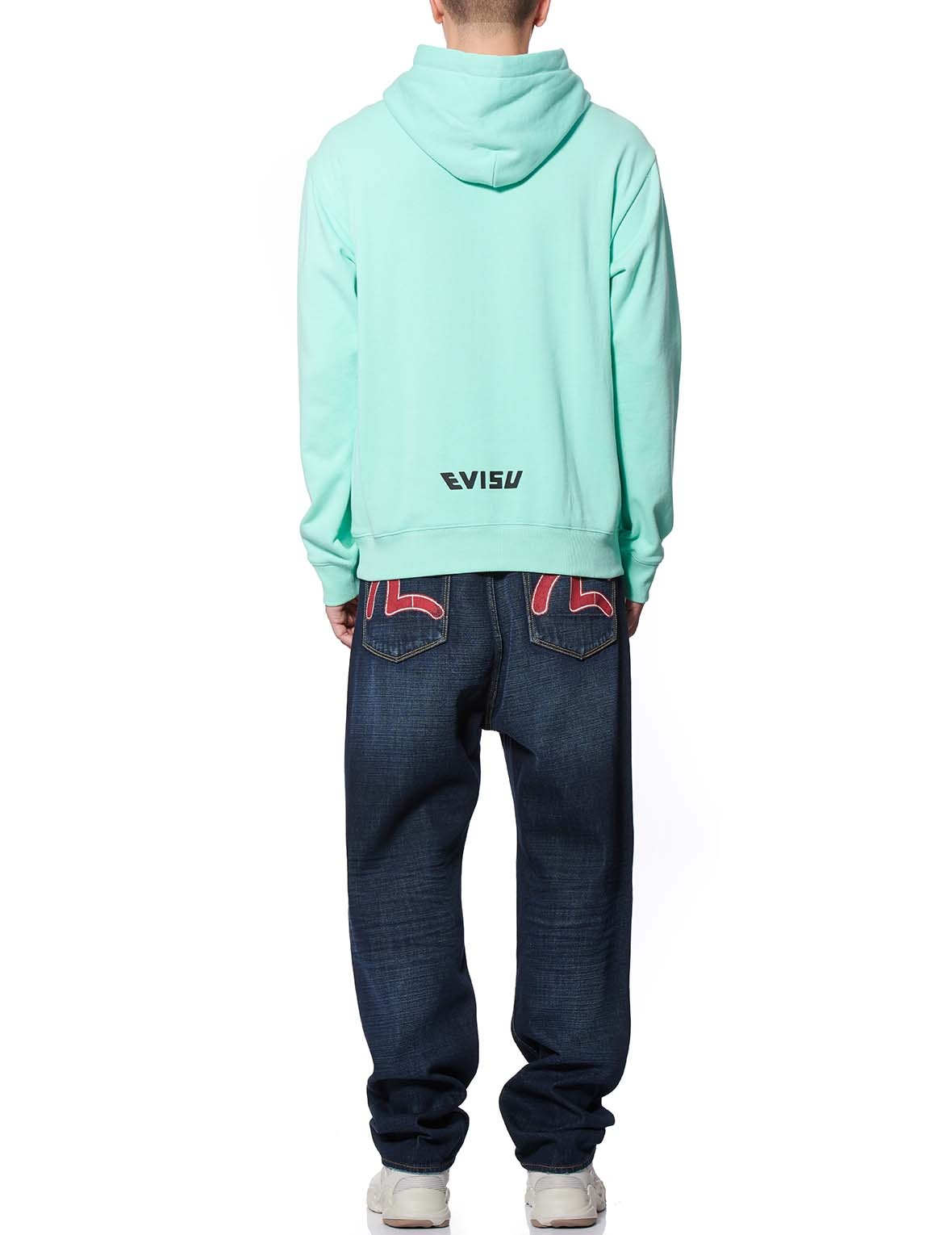 EVISU GIANT PRINTED LOOSE-FIT MINT GREEN HOODIE - 2