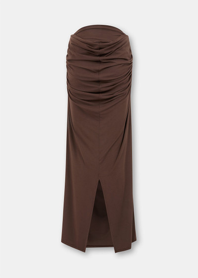 Paris Georgia Cocoa Raffy Draped Skirt outlook