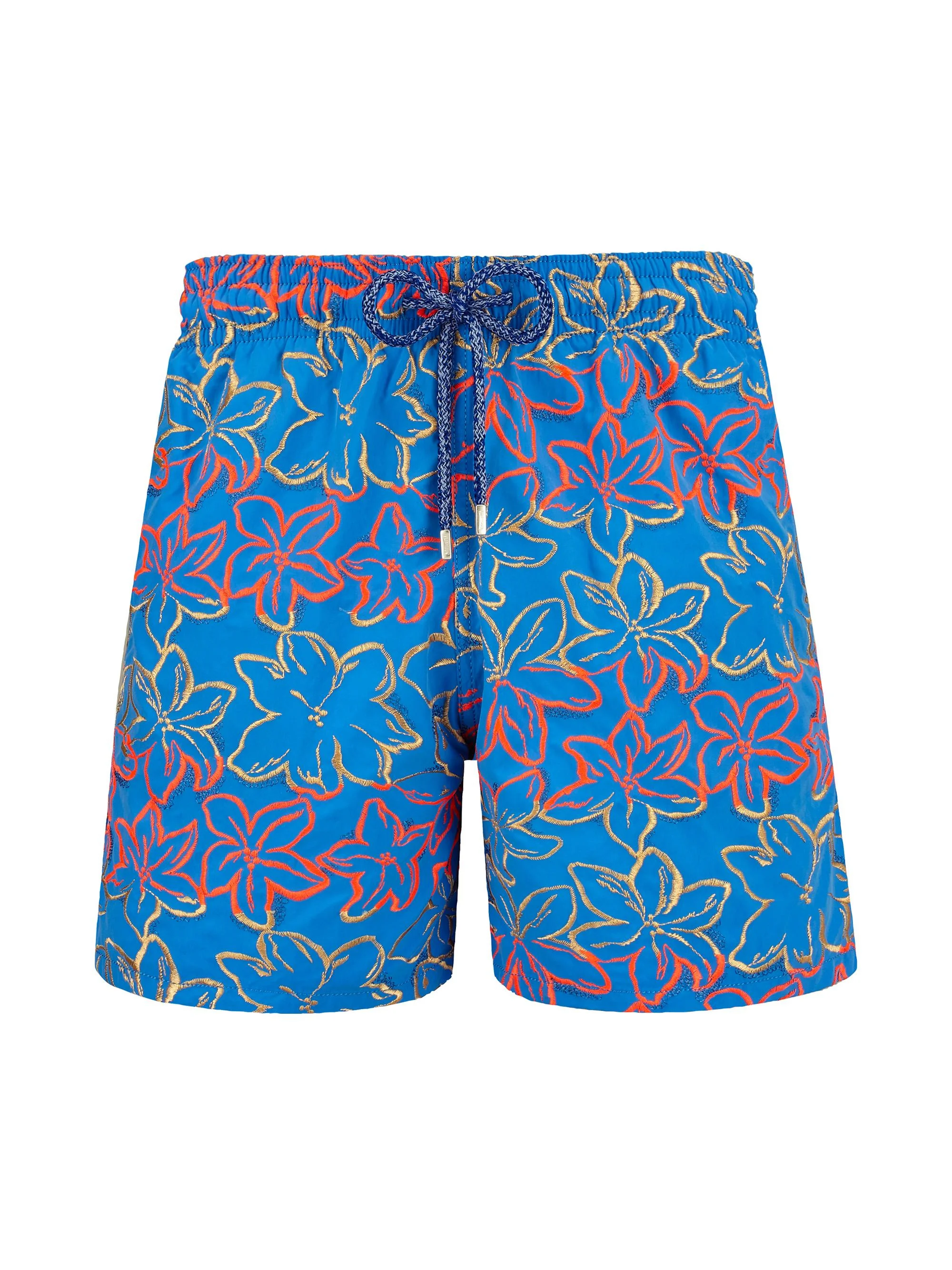 Men's Floral-Embroidered Swim Shorts - Faience - 1
