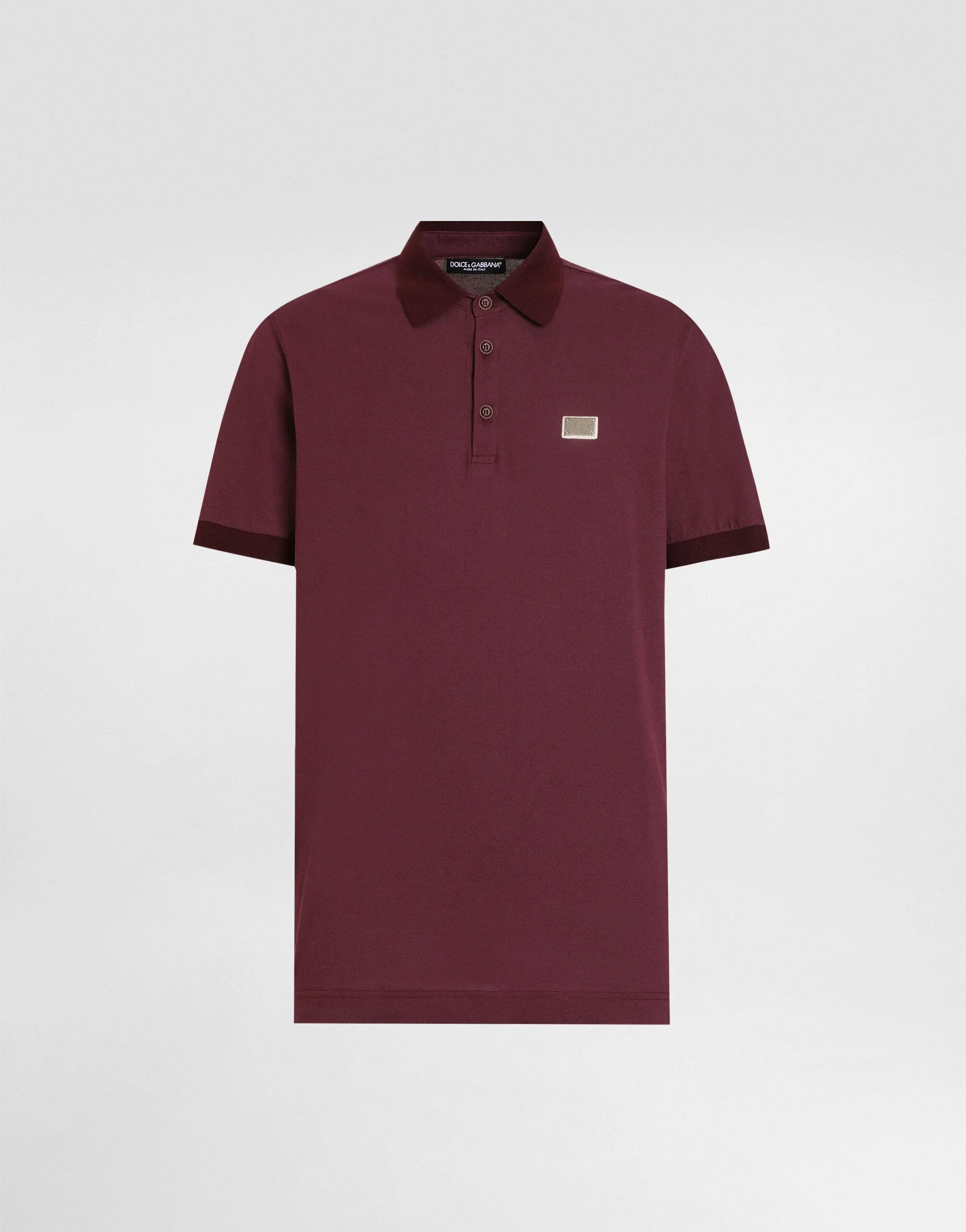 Cotton polo-shirt with logo tag - 1