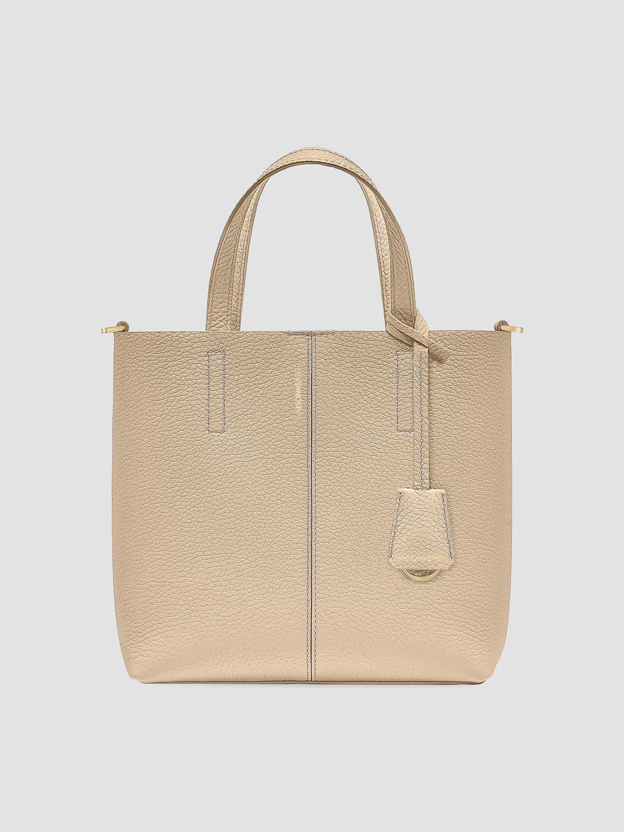 Women's Small Leather Soft Tote Bag - Saharan Fuchsia - 1