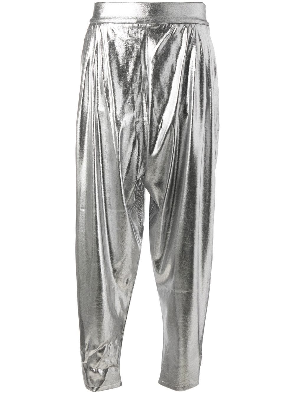 lamé tapered trousers - 1