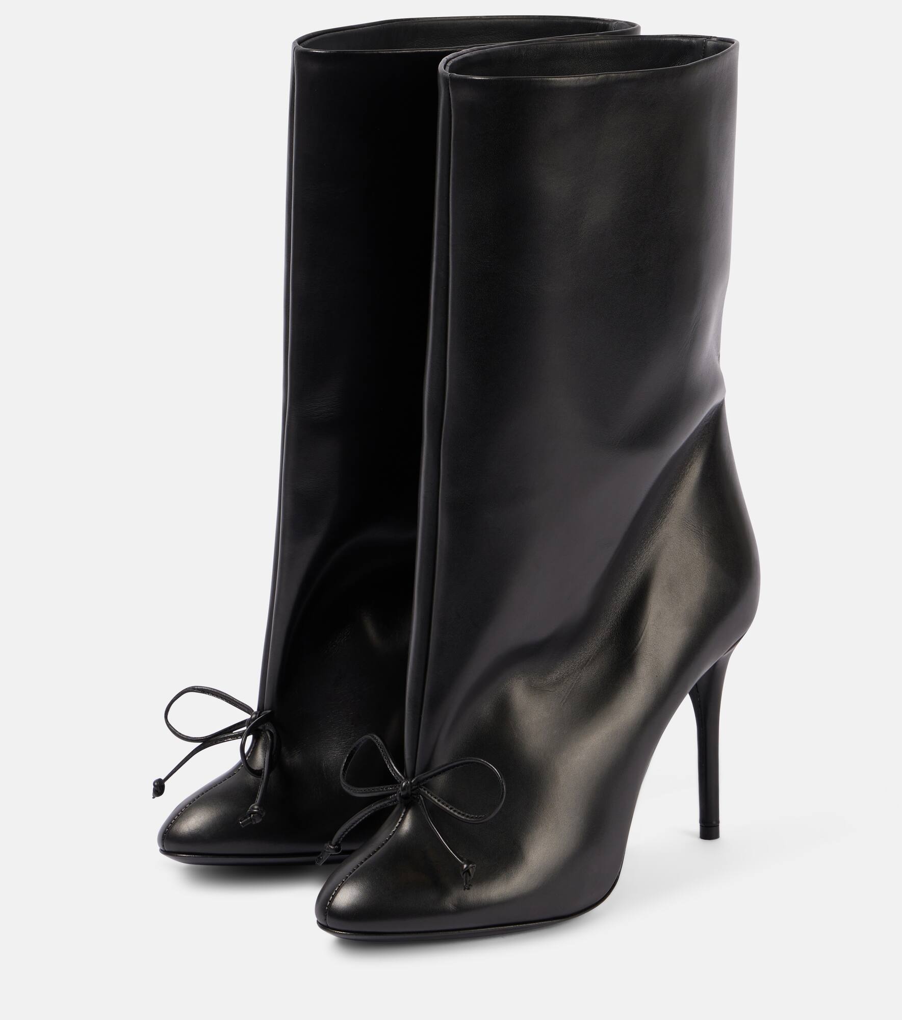90 bow-detail leather ankle boots - 4