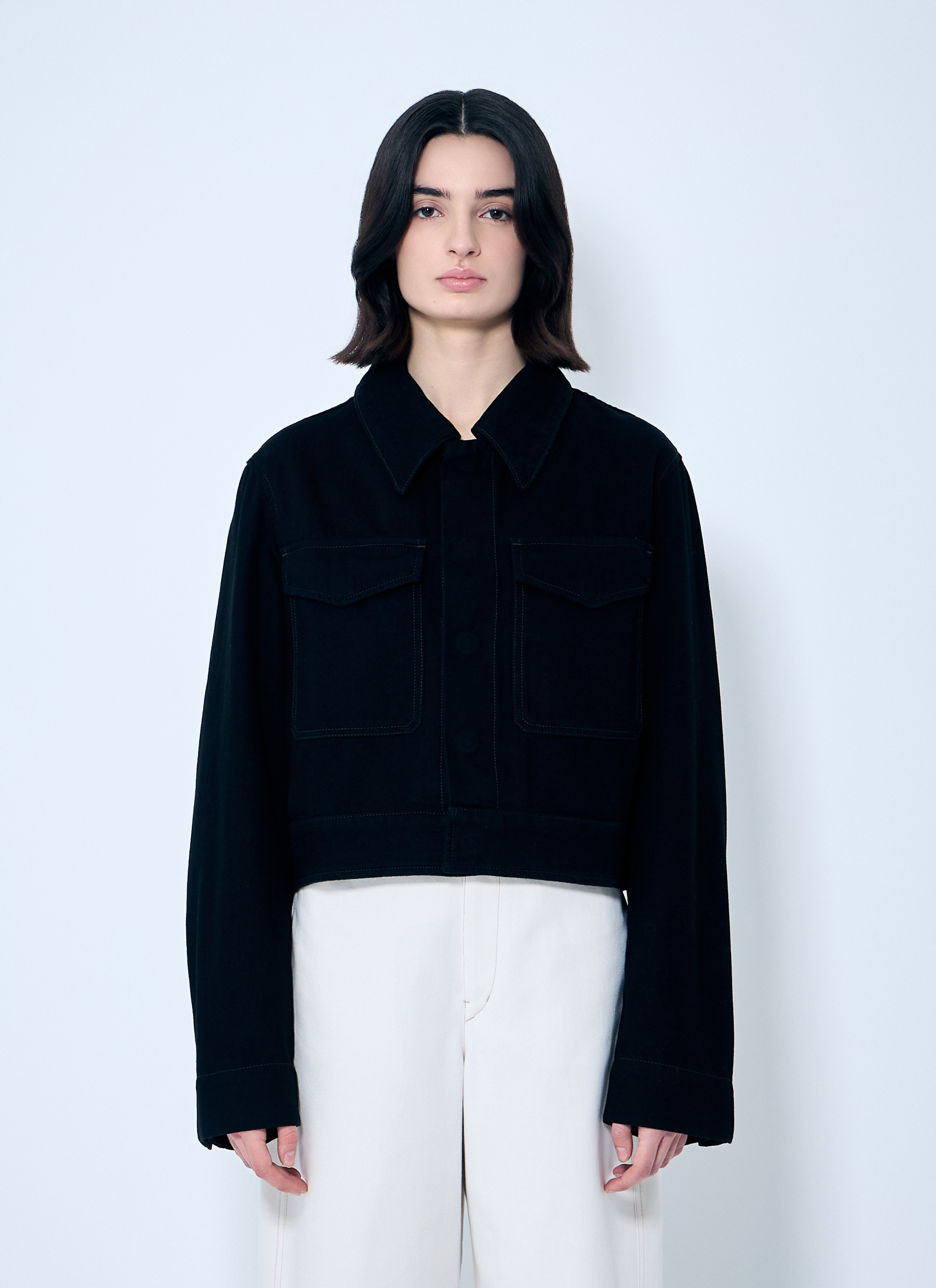 Lemaire Women Cropped Denim Jacket - 1