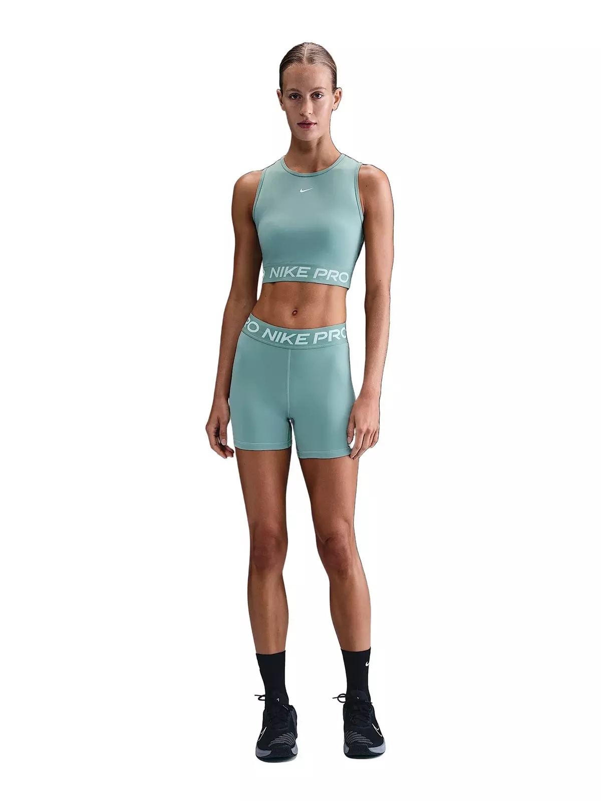 Women's Pro Dri-FIT Cropped Tank Top -Green - 4