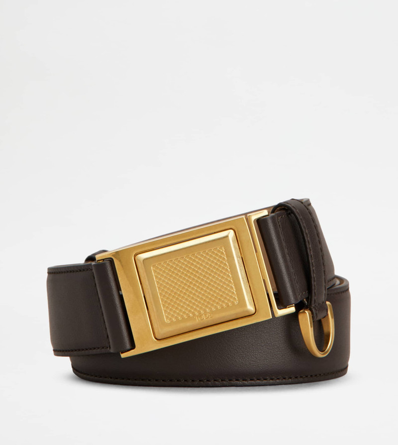 BELT IN LEATHER - BROWN 1