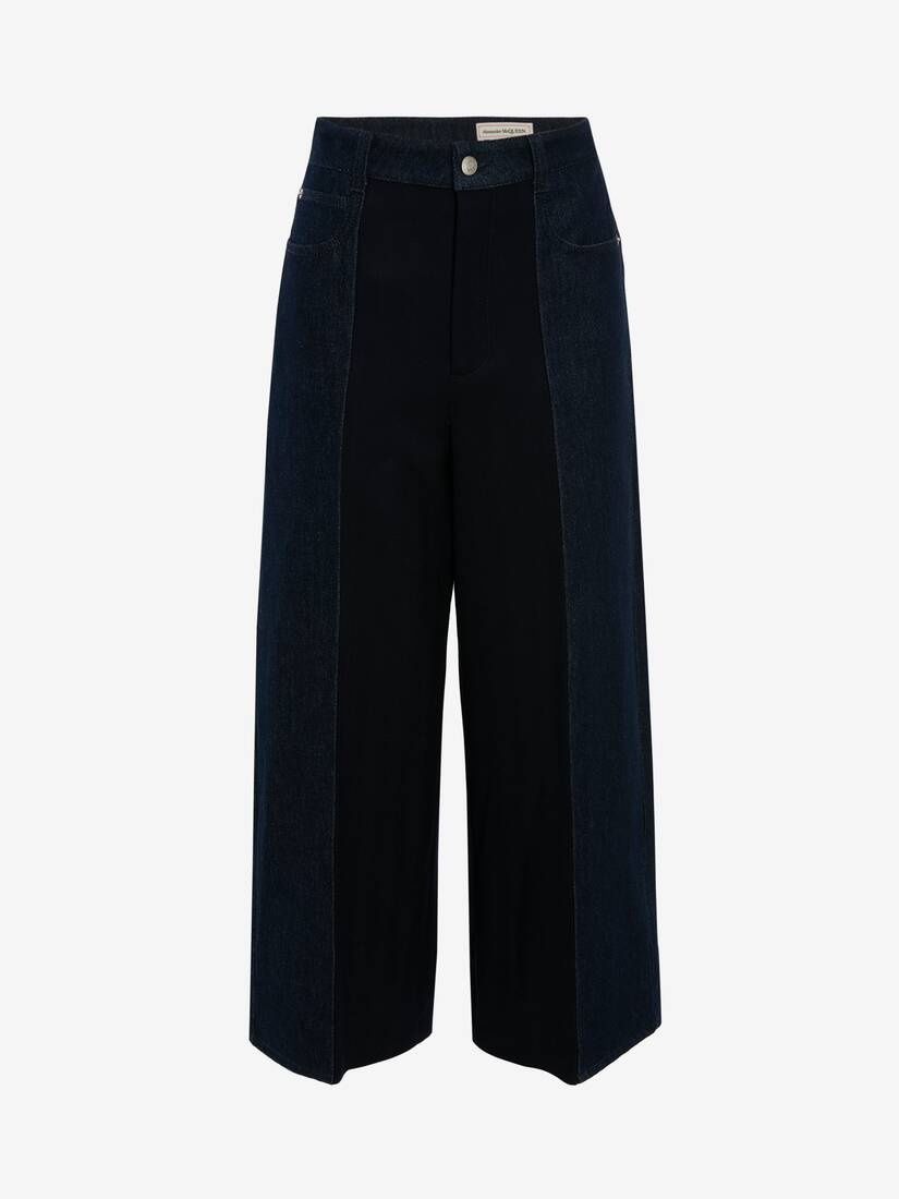 Hybrid Culottes Trouser in Navy - 1