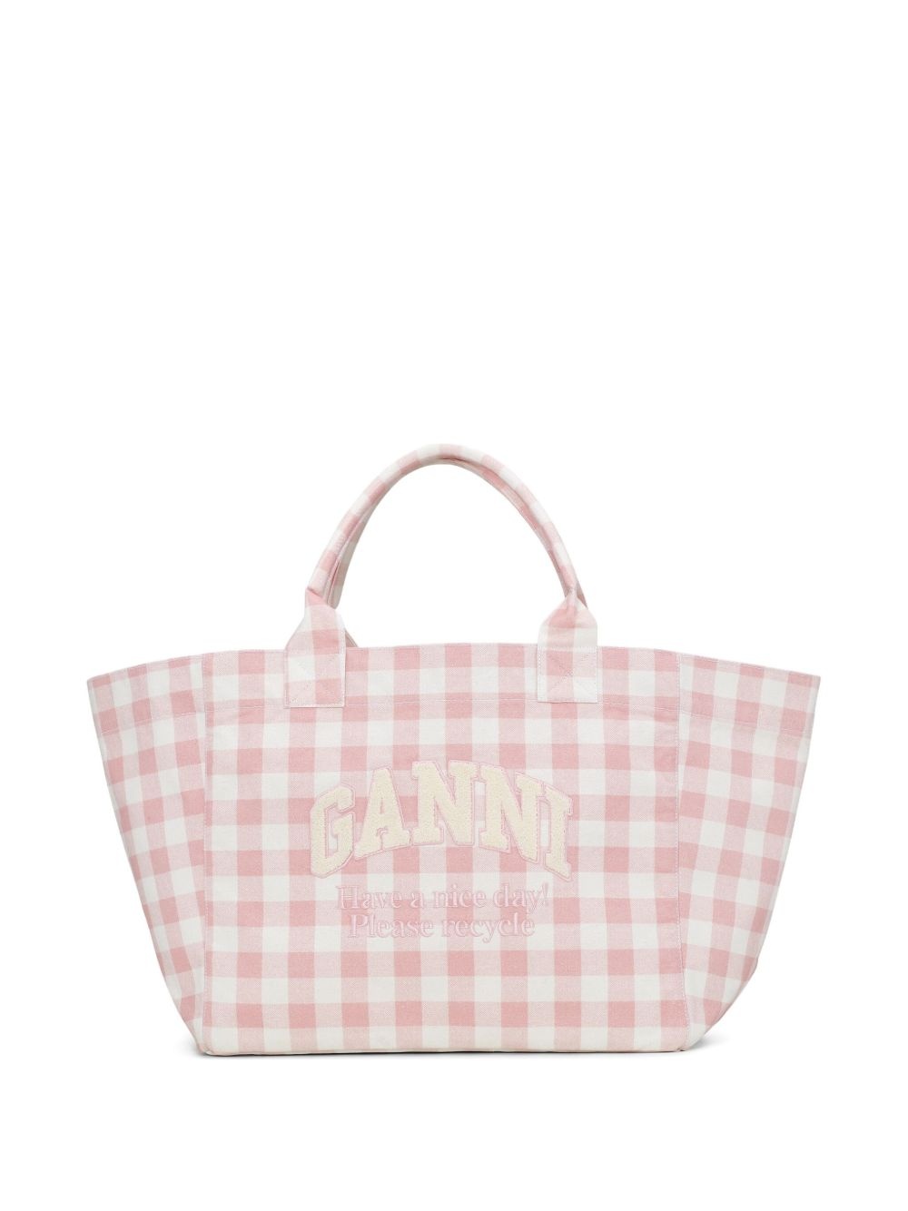 checked tote bag - 1