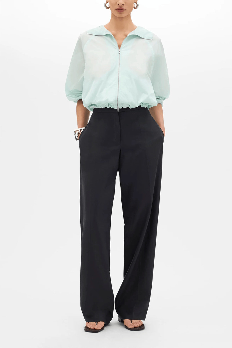 Another Tomorrow Recycled Nylon Short Blouson in Aquamarine outlook