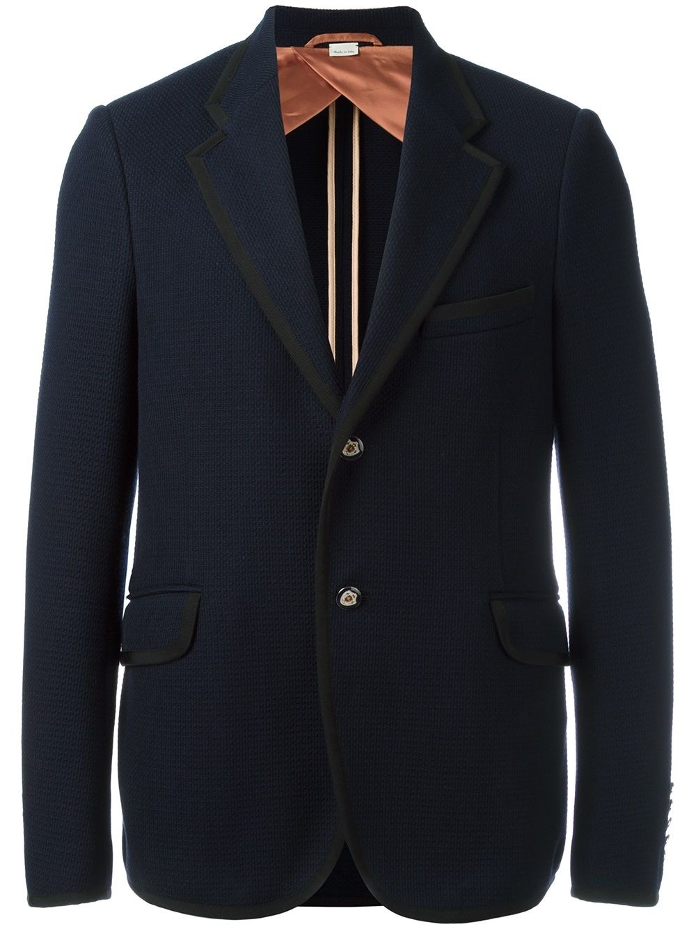 two button textured blazer - 1