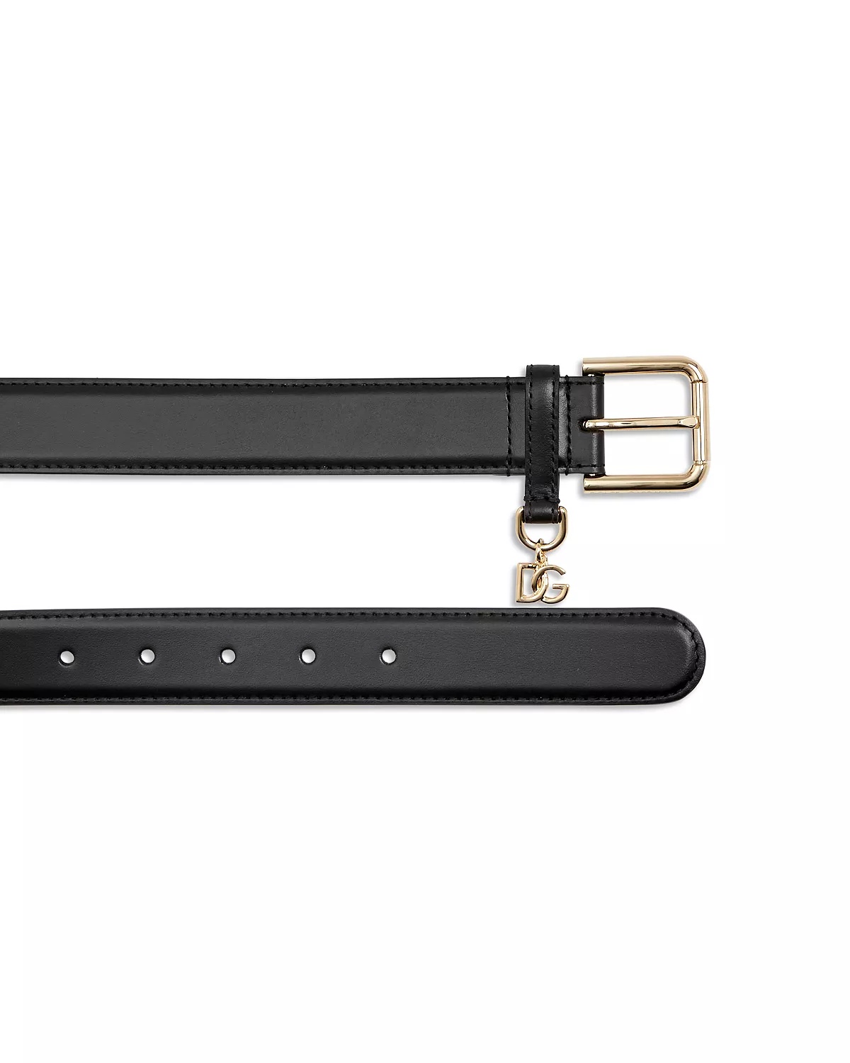 Women's Logo Charm Leather Belt - 6