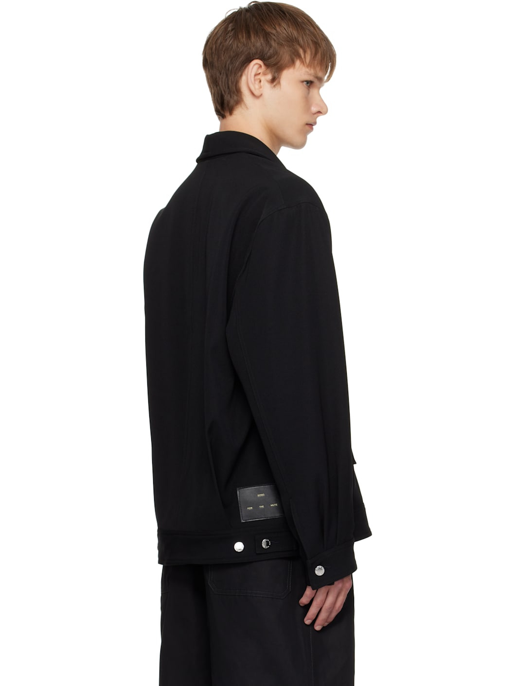Black Gabardine Coach Jacket - 3