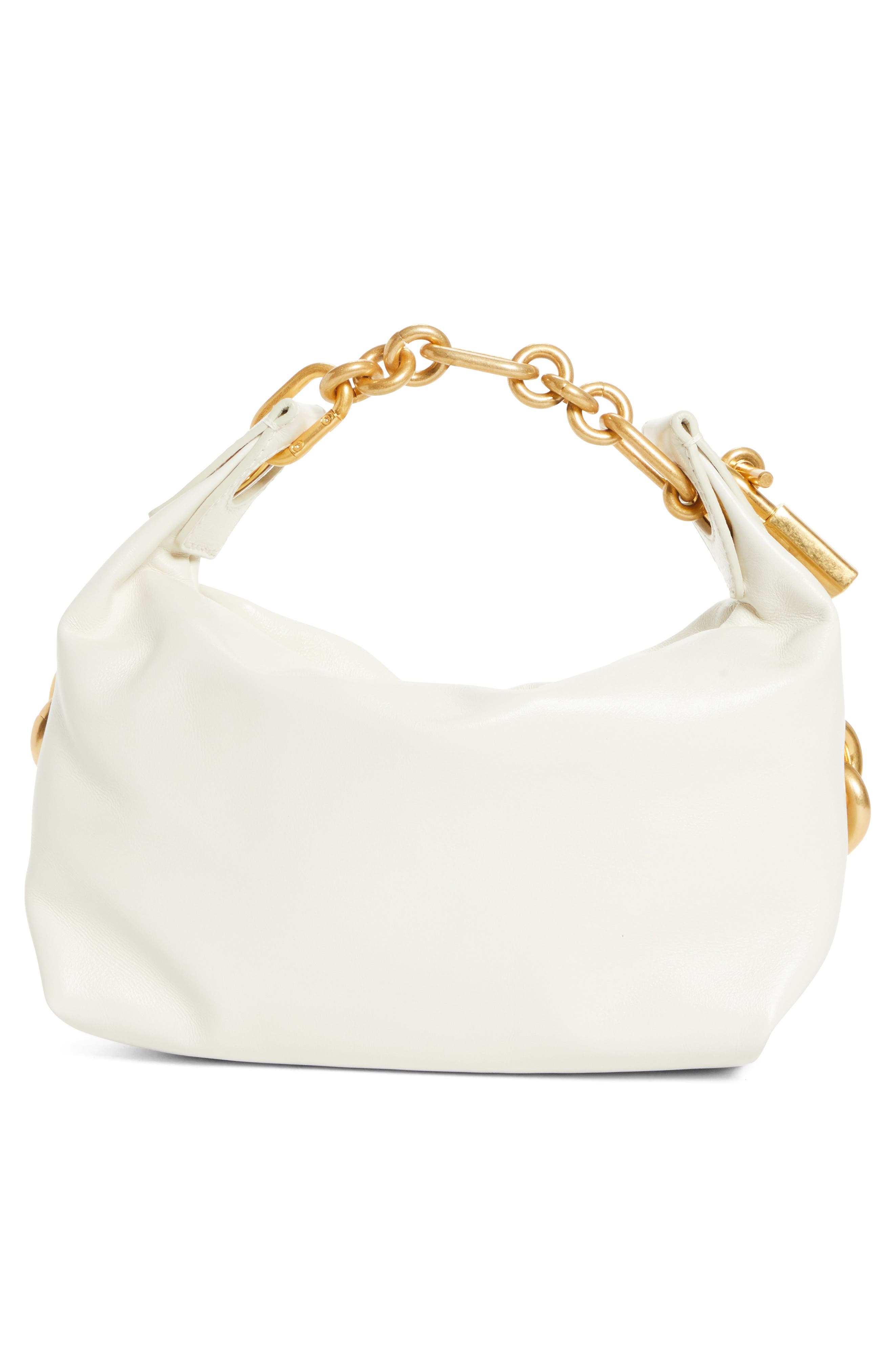 Balmain Mini Sync Leather Top Handle Bag in Cream at Nordstrom - 4