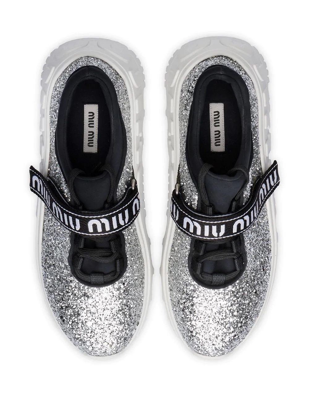 glitter chunky sole sneakers - 4