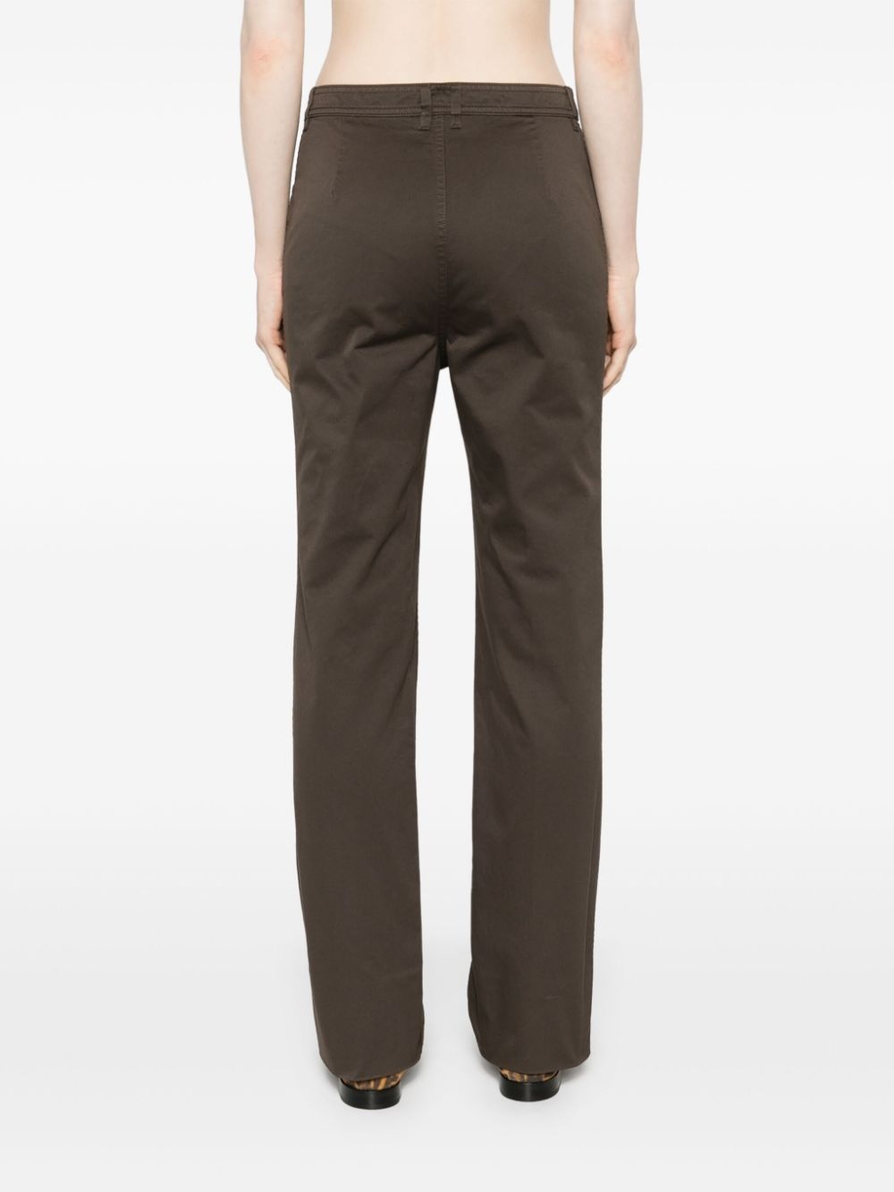 straight-leg cotton trousers - 4