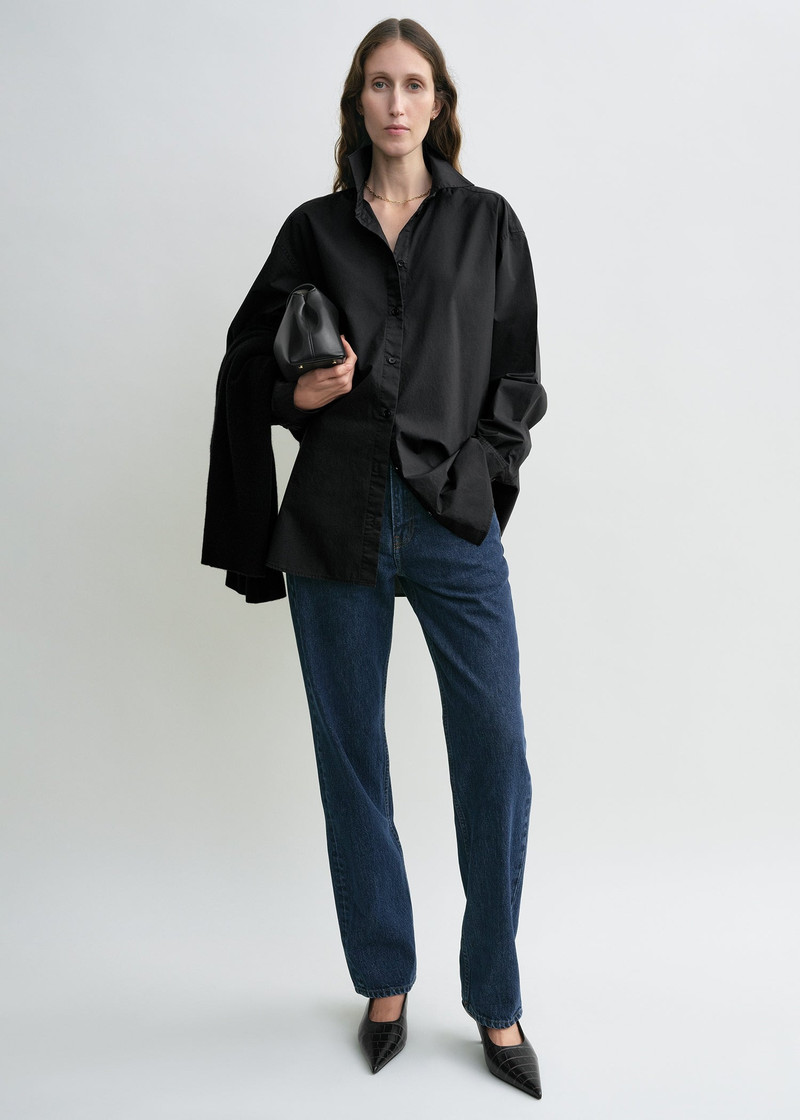 TOTEME Classic tumbled shirt washed black outlook