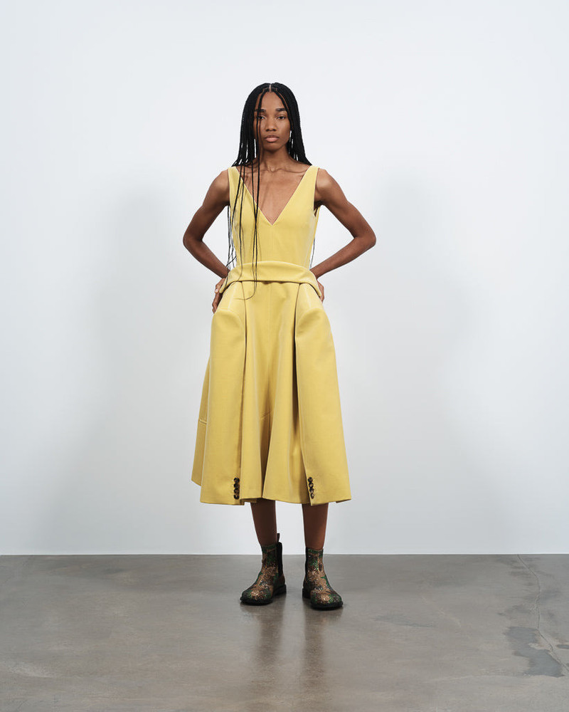 WOMENS STRUCTURED DRESS IN SOFT LEMON 6