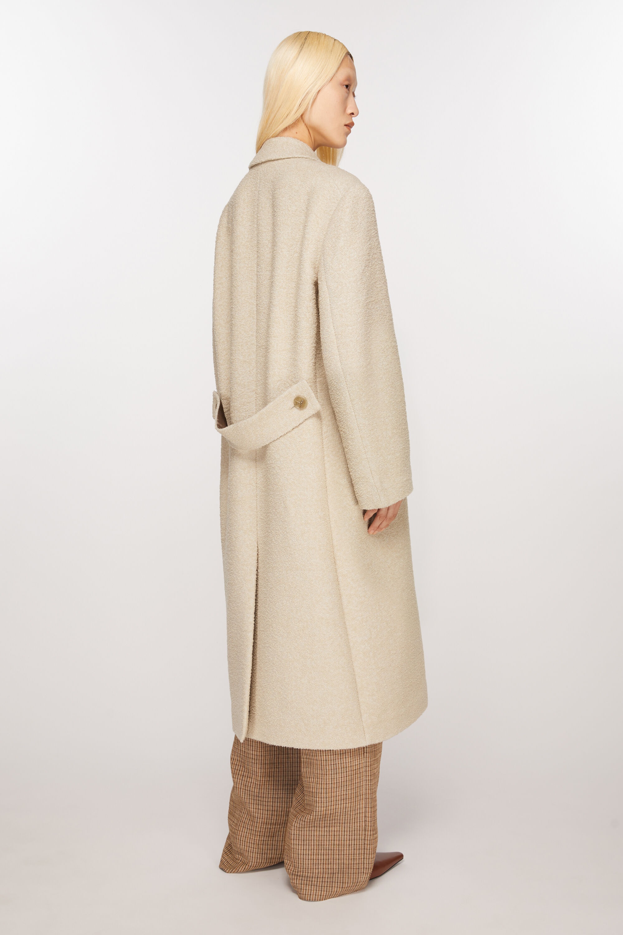 Double-breasted wool coat - Warm white - 4
